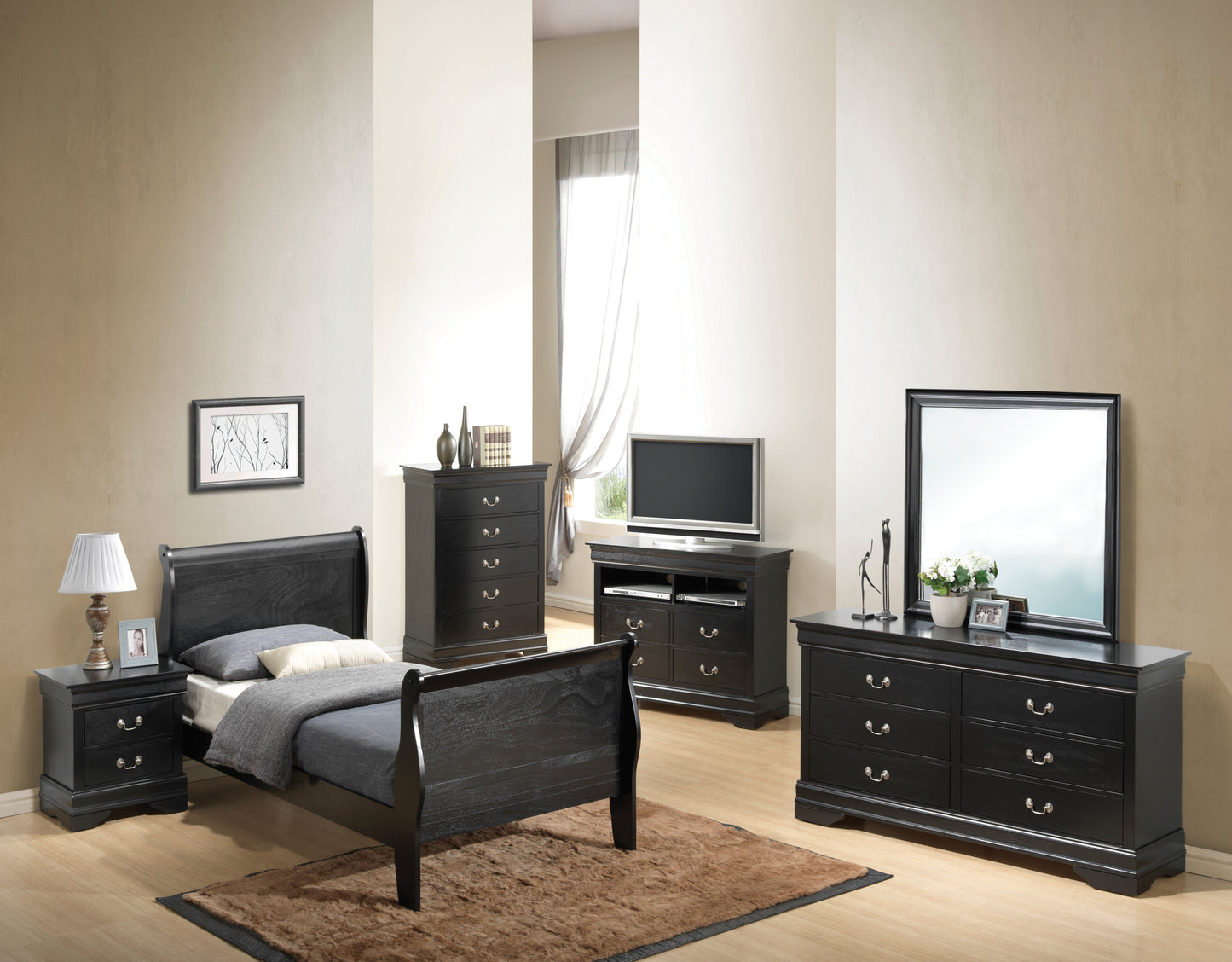 Elegant Black Twin Bed For Timeless Bedrooms