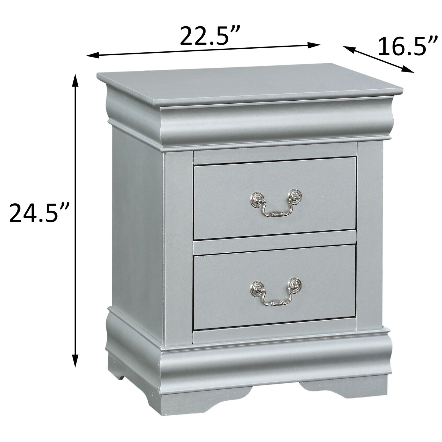 Platinum 2-drawer Nightstand