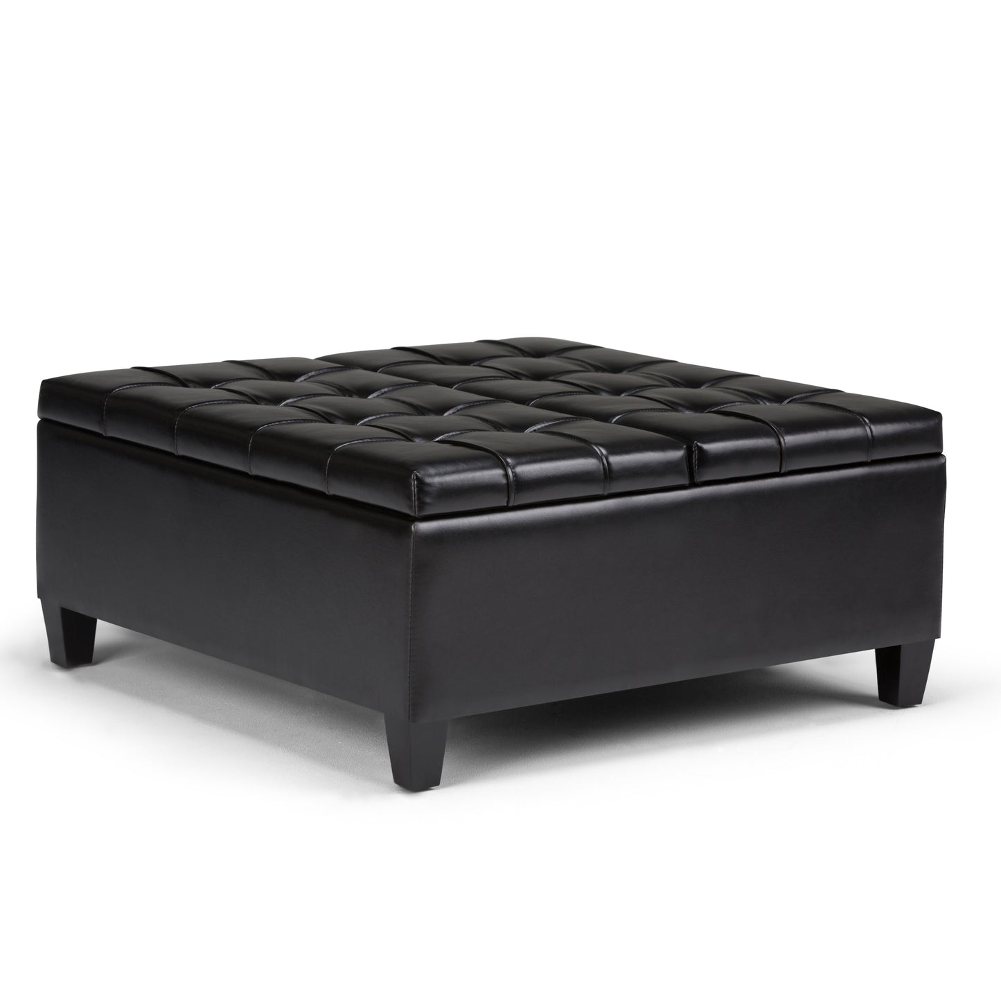 Harrison - Coffee Table Storage Ottoman - Midnight Black