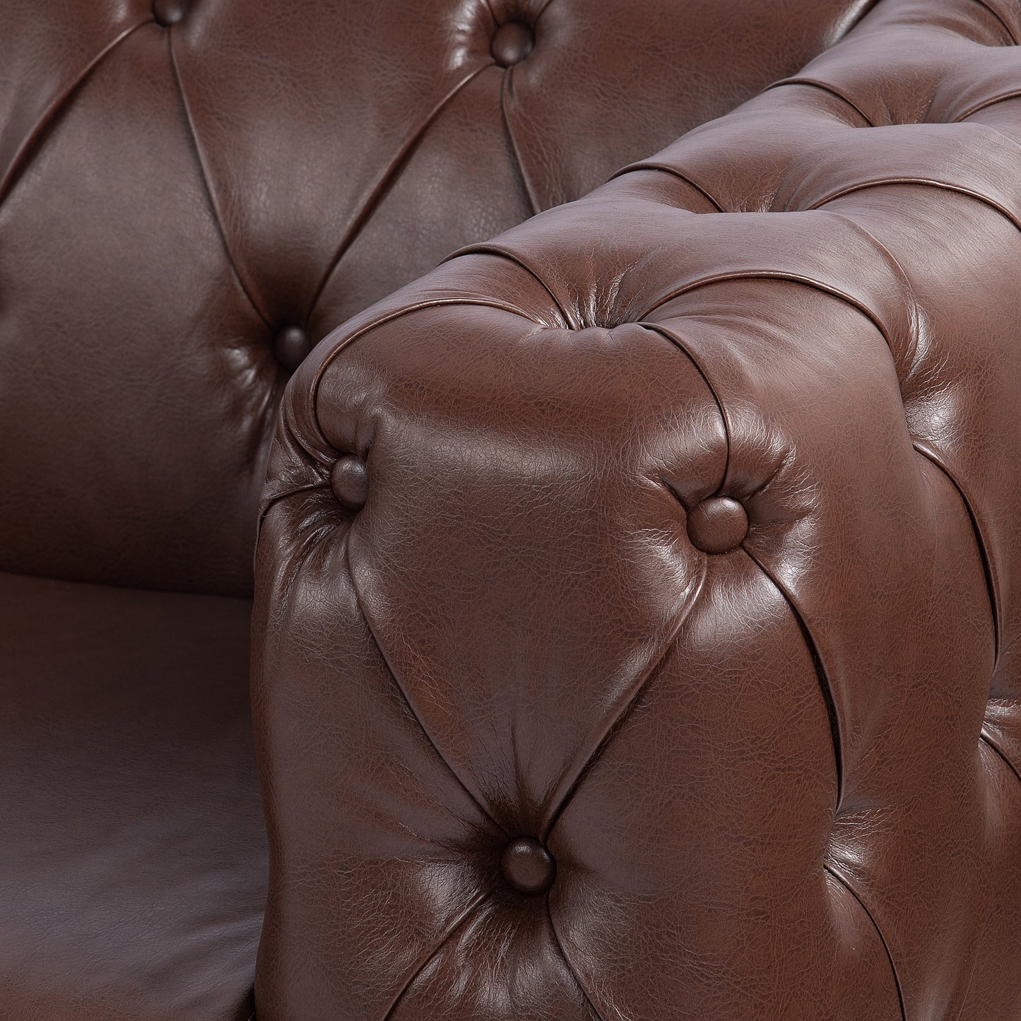 84.06Inch Width Traditional Square Arm removable cushion 3 seater Sofa