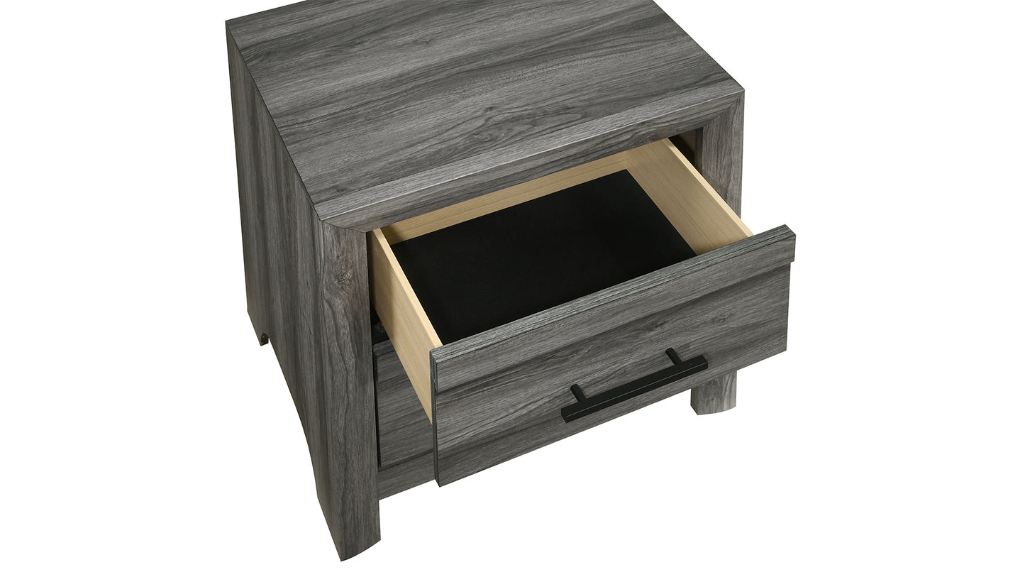 Denver Modern Style 2-Drawer Night stand Made with Wood in Gray