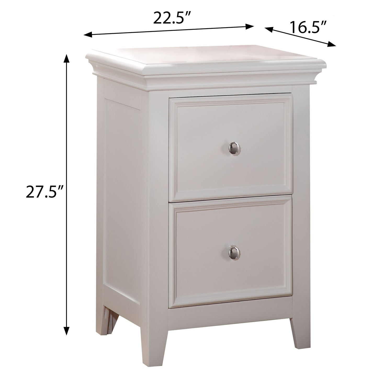 White 2-drawer Nightstand