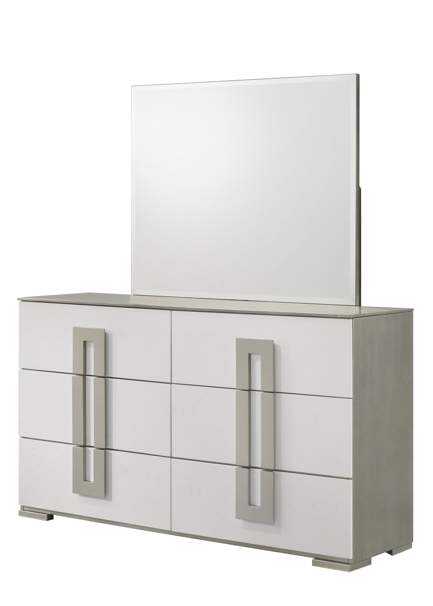 Olivia Contemporary Style 6- Drawer Dresser Made with Wood in White
