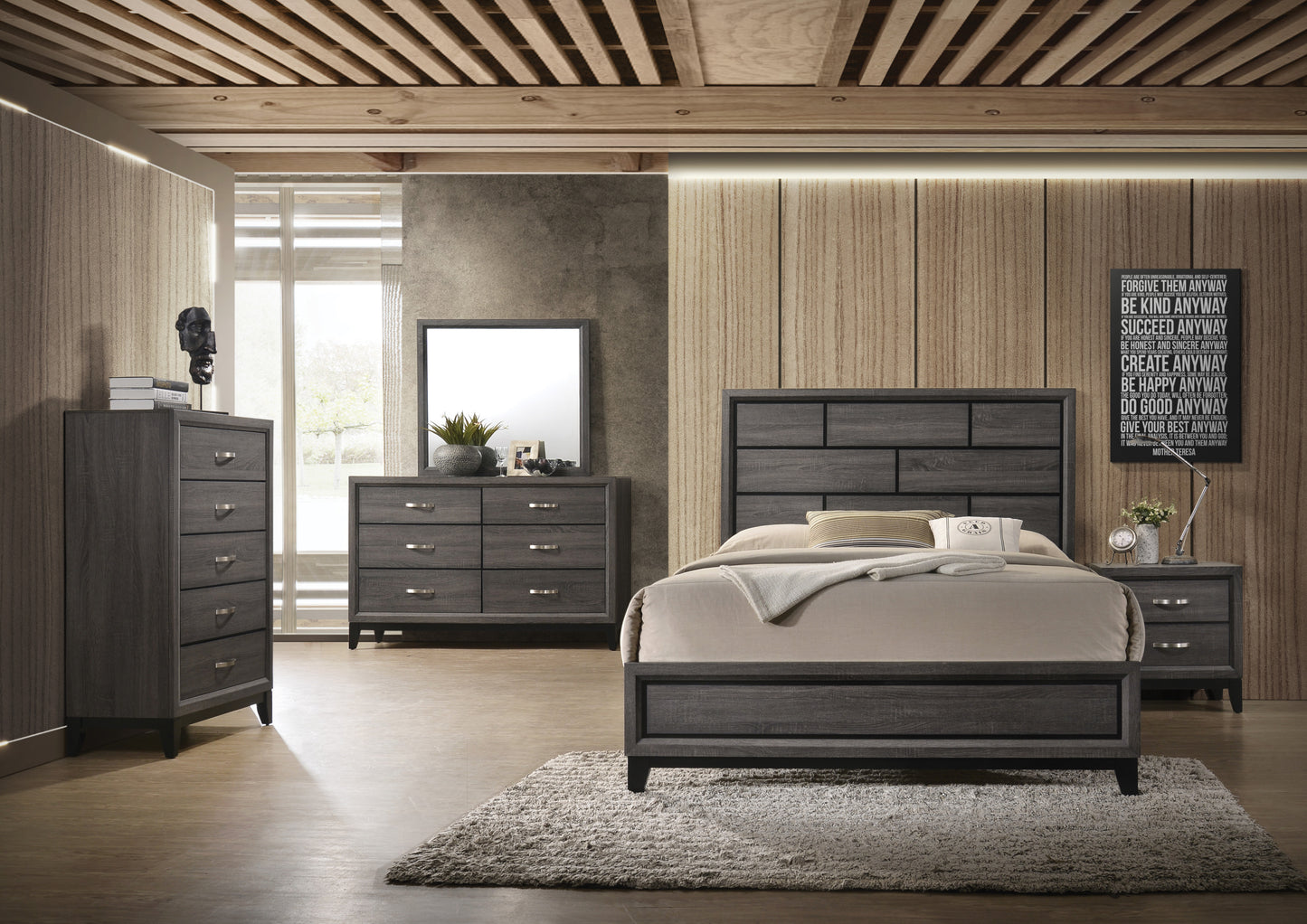 Weathered Grey Queen Bed