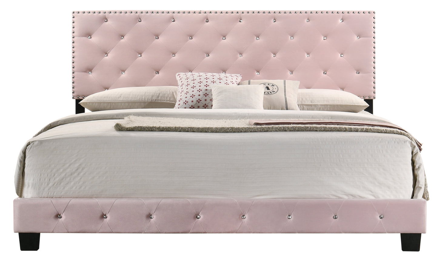 Charming Pink Transitional Bed For Comfort