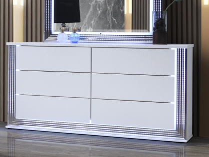 MOON SMOOTH WHITE DRESSER WITH LED