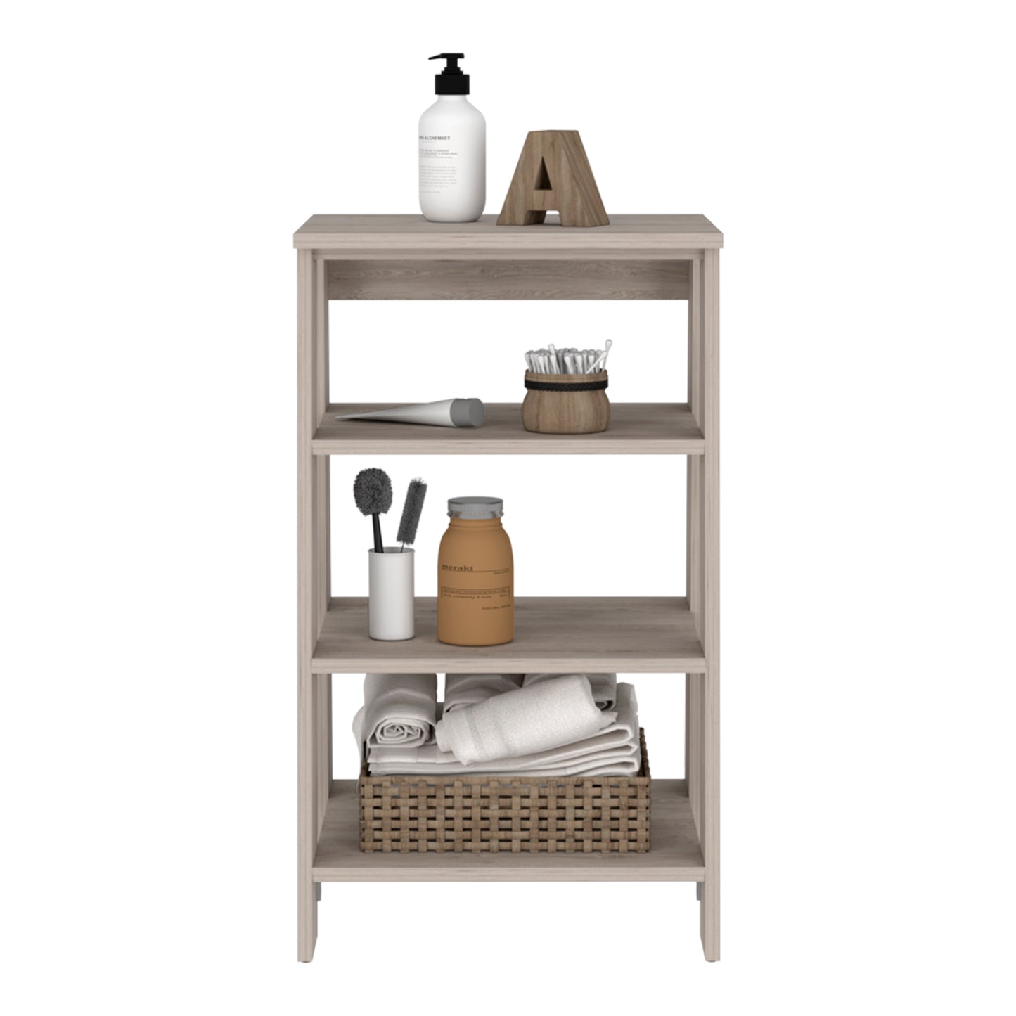 Cabinet 30" H, Four Shelves, Vertical, Light Gray