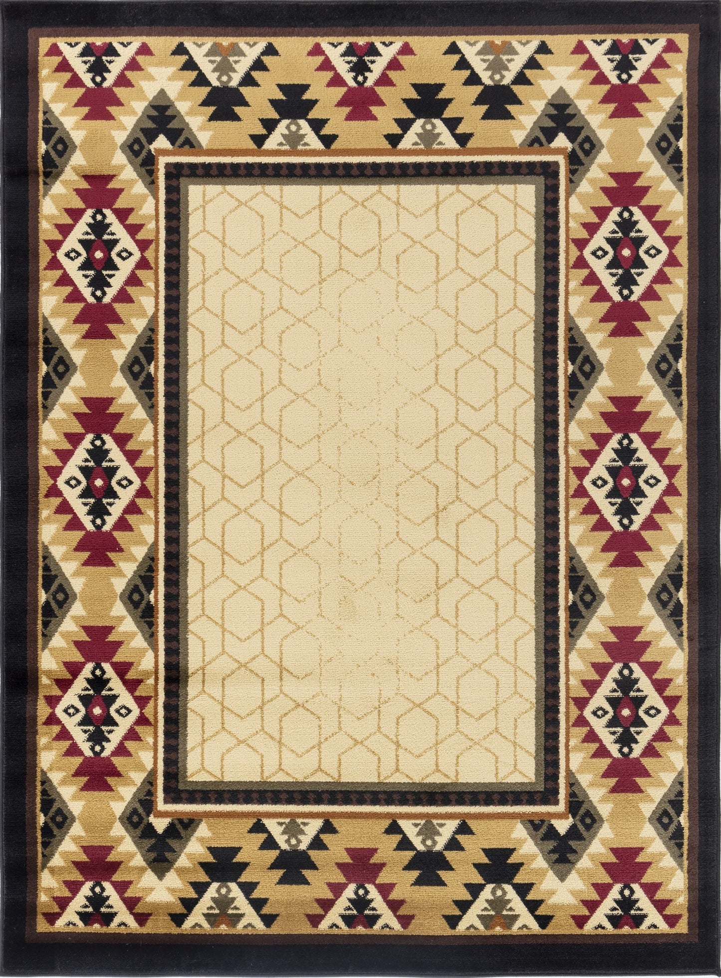Tribes GC_YLS4007 Cream 5 ft. 3 in. x 7 ft. 3 in. Southwest Area Rug