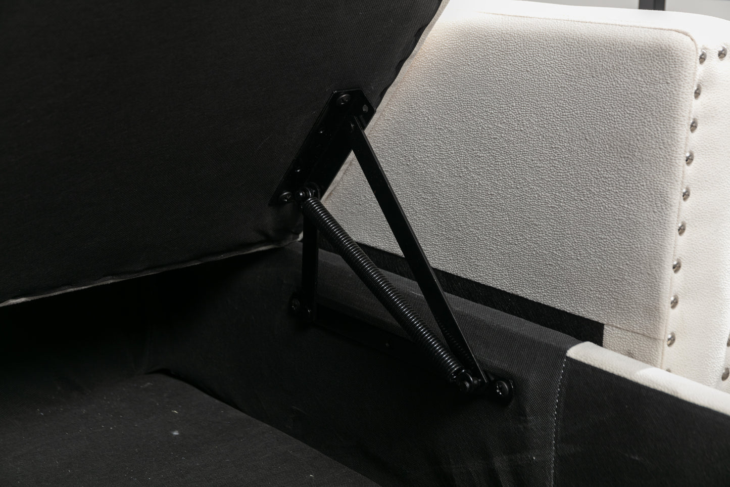 77 Inch Reversible Sectional Storage Sleeper Sofa Bed , L-Shape 2 Seat Sectional Chaise With Storage , Skin-Feeling Velvet Fabric ,Beige Color For Living Room Furniture