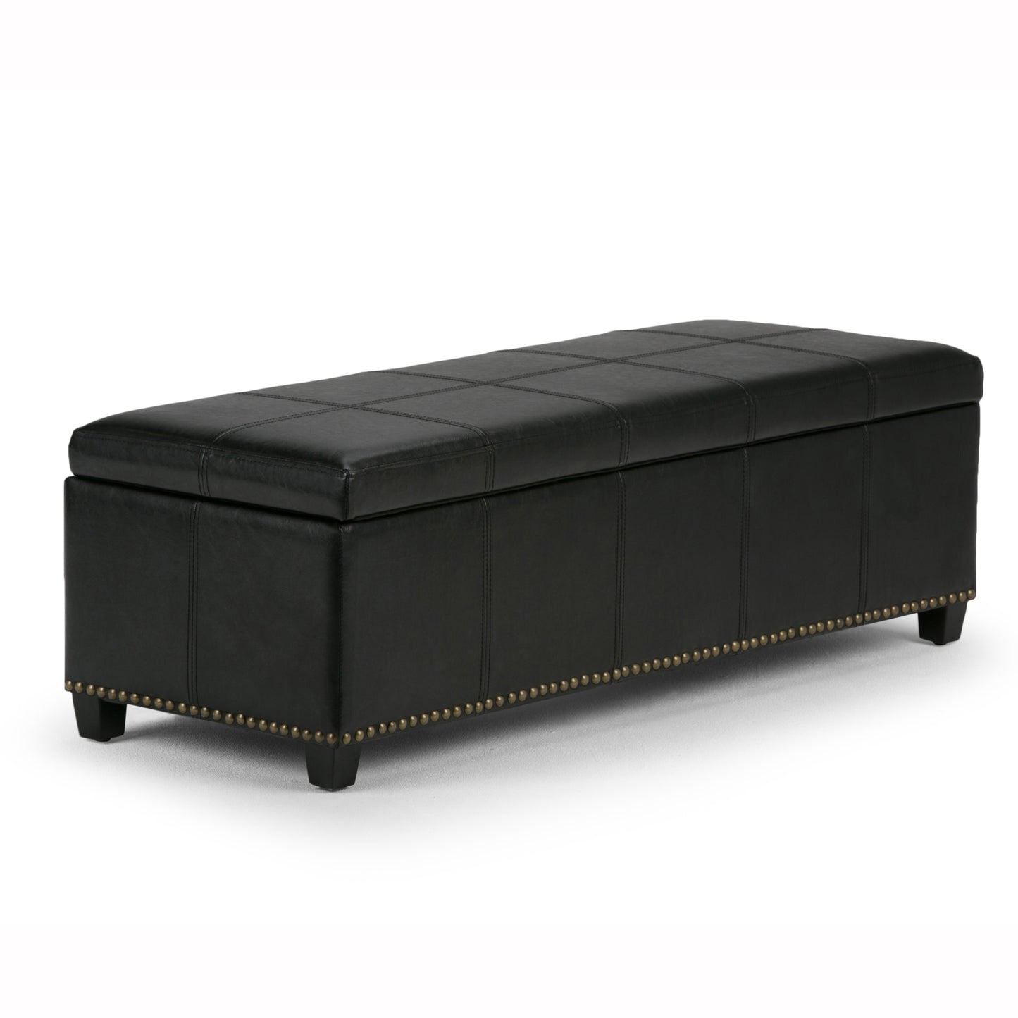 Kingsley - Large Storage Ottoman - Midnight Black