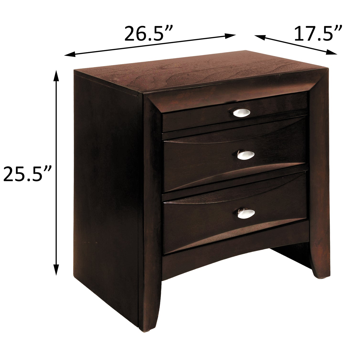 Espresso 2-drawer Nightstand