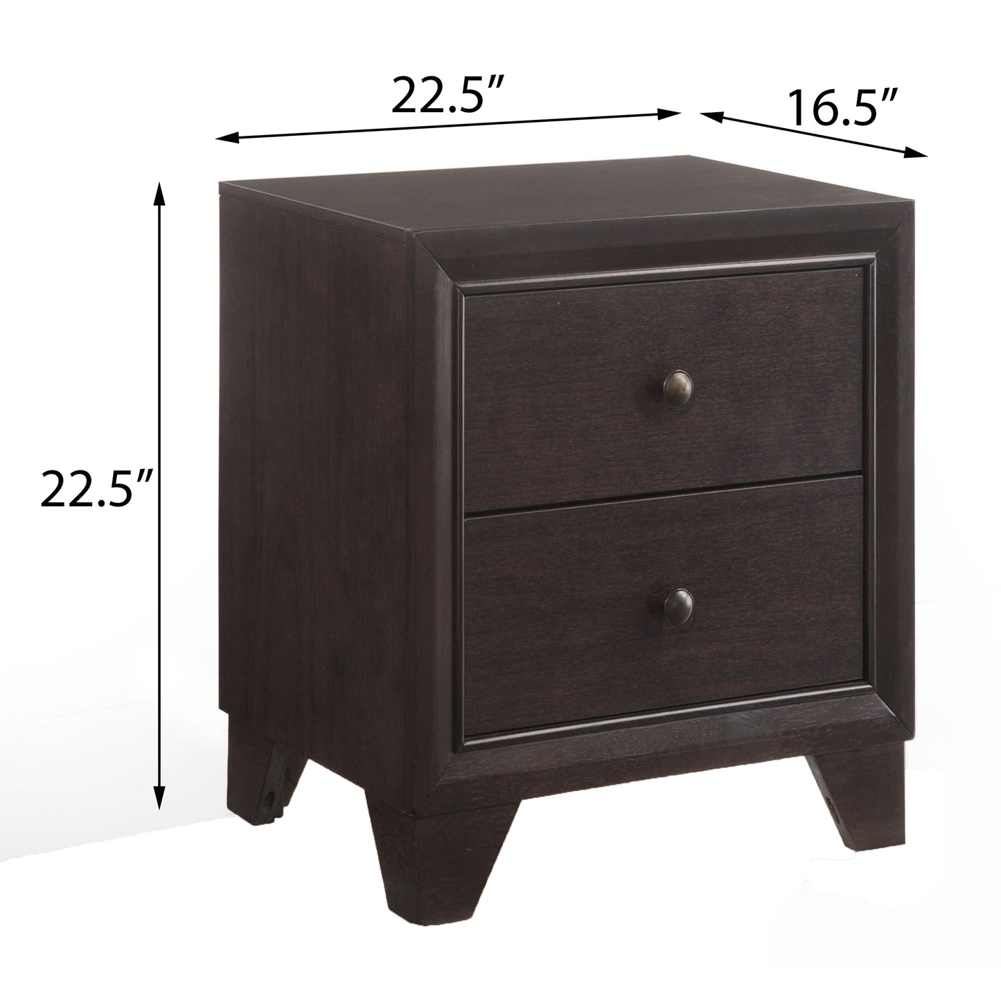 Espresso 2-drawer Nightstand