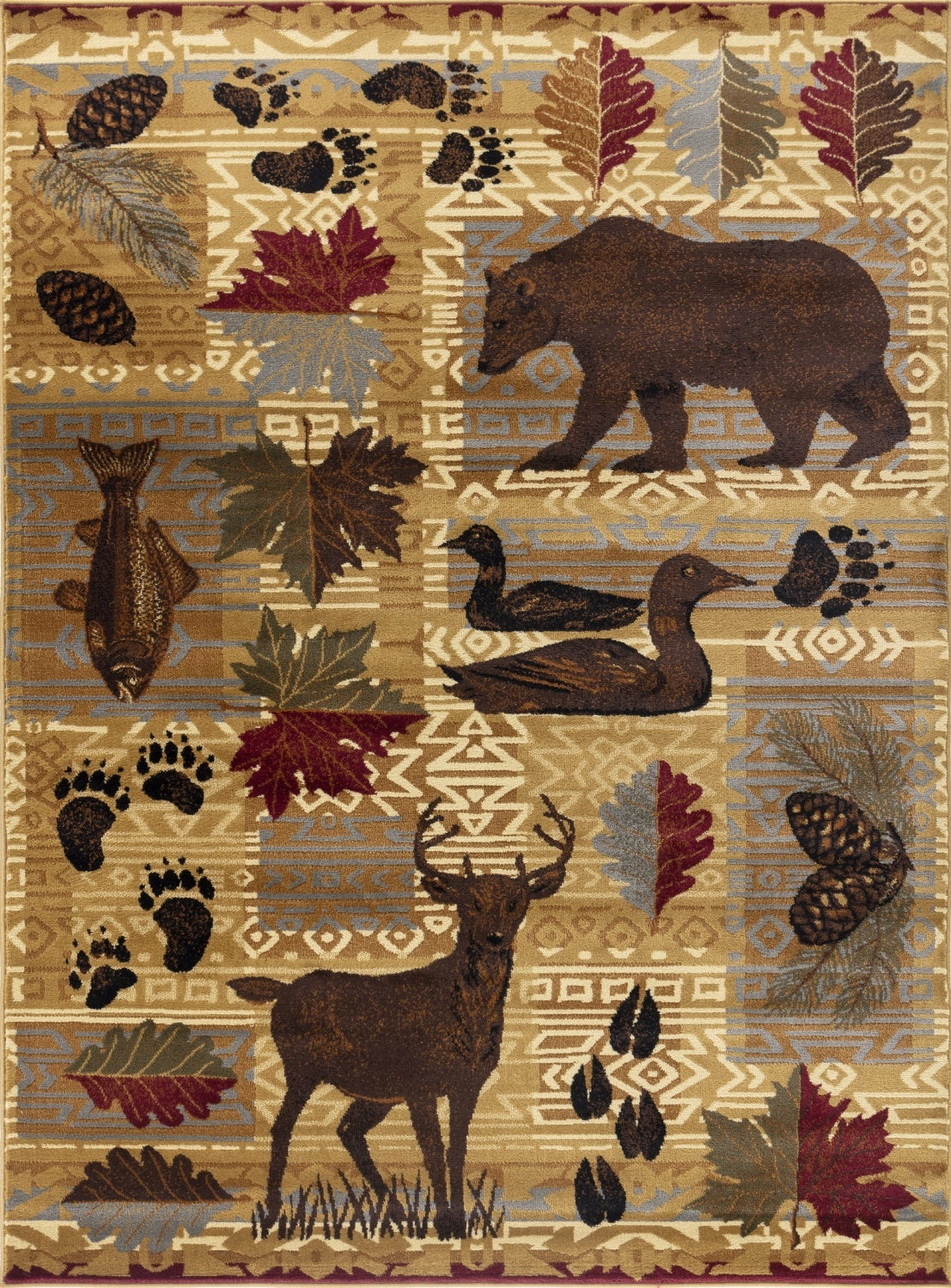 Nature's Nest GC_CBL3002 Multi 5 ft. 3 in. x 7 ft. 3 in. Lodge Area Rug