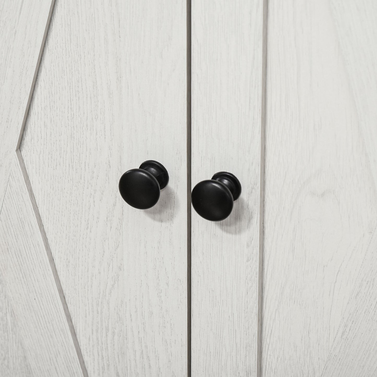 HOMCOM Farmhouse Barn Door Accent Cabinet, Kitchen Sideboard Storage Cabinet with Double Doors, Drawer, and Adjustable Shelf for Bedroom, Living Room, White