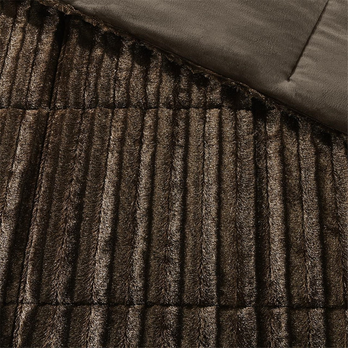 King/Cal King Faux Fur Comforter Mini Set