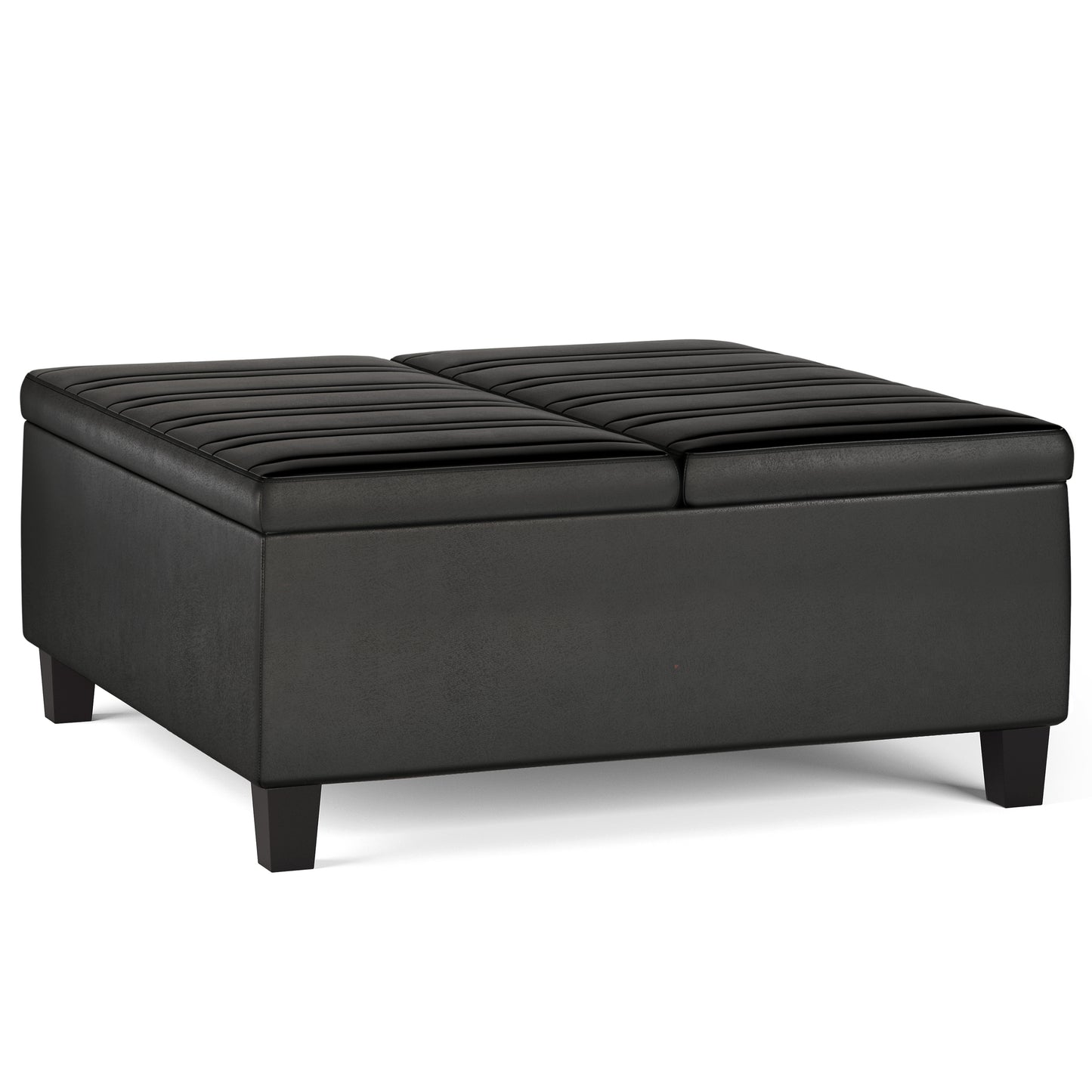 Ellis - Coffee Table Storage Ottoman - Distressed Black
