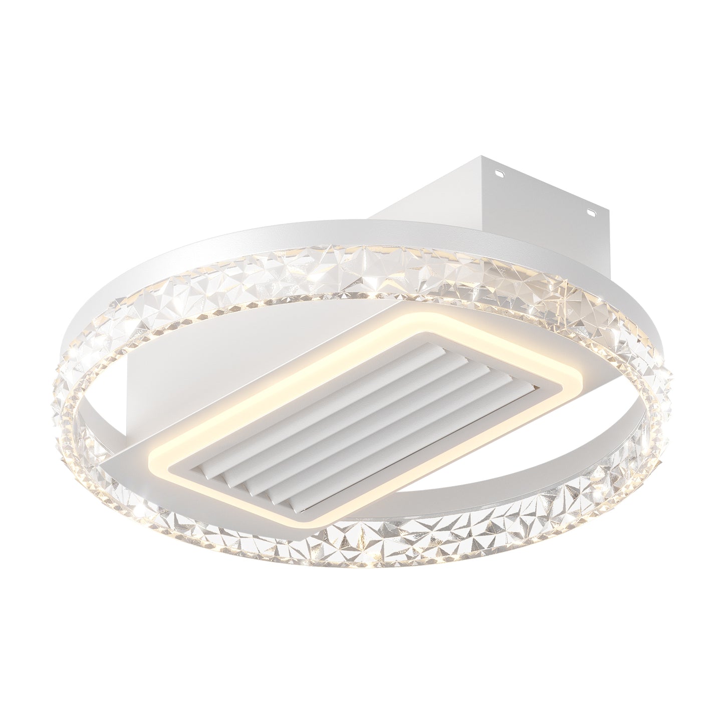 20inch Modern Leafless Ceiling Fan with Remote Control Removable and Washable, Reversible Motor