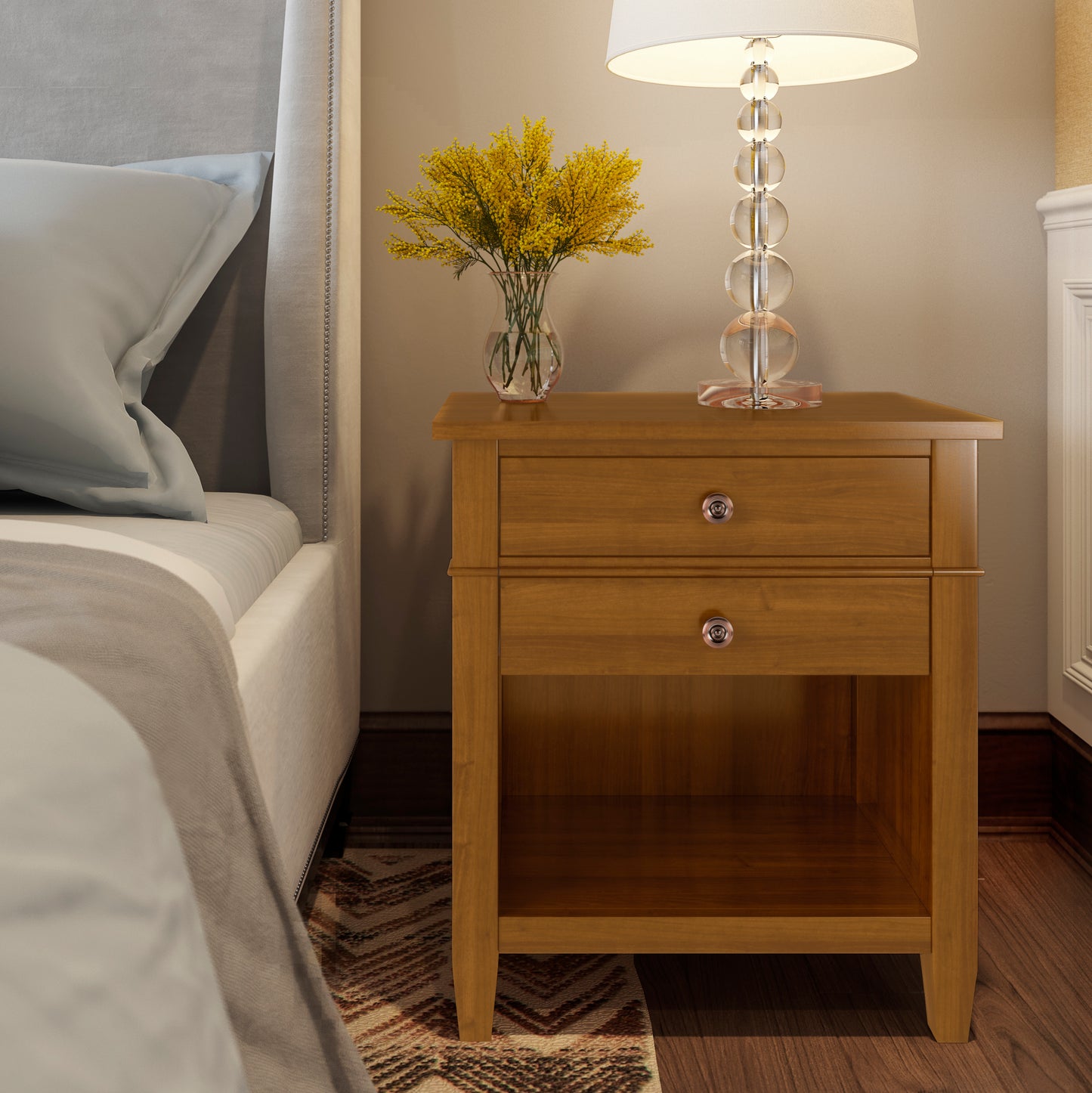 Carlton - Bedside Table - Light Golden Brown