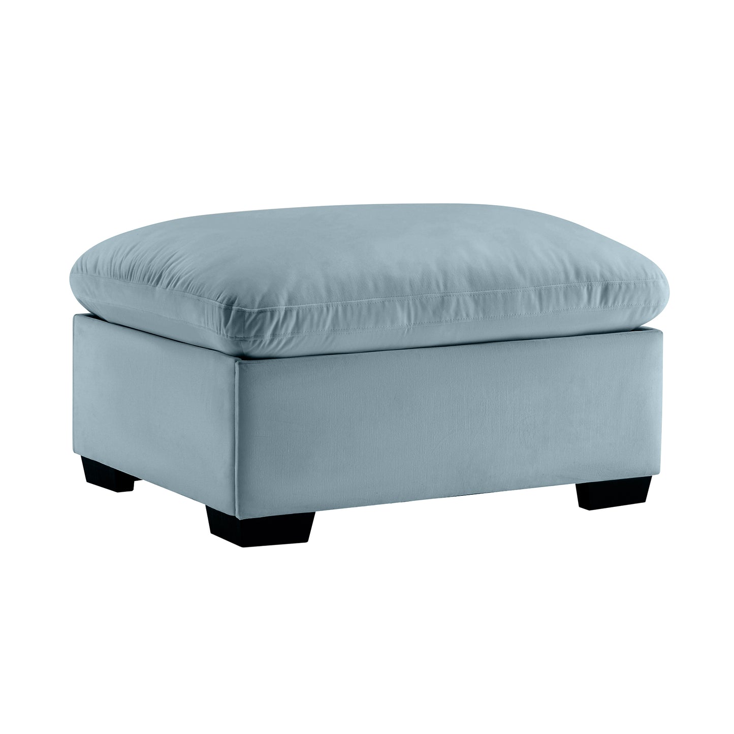Cloudies Storage Ottoman Blue Velvet