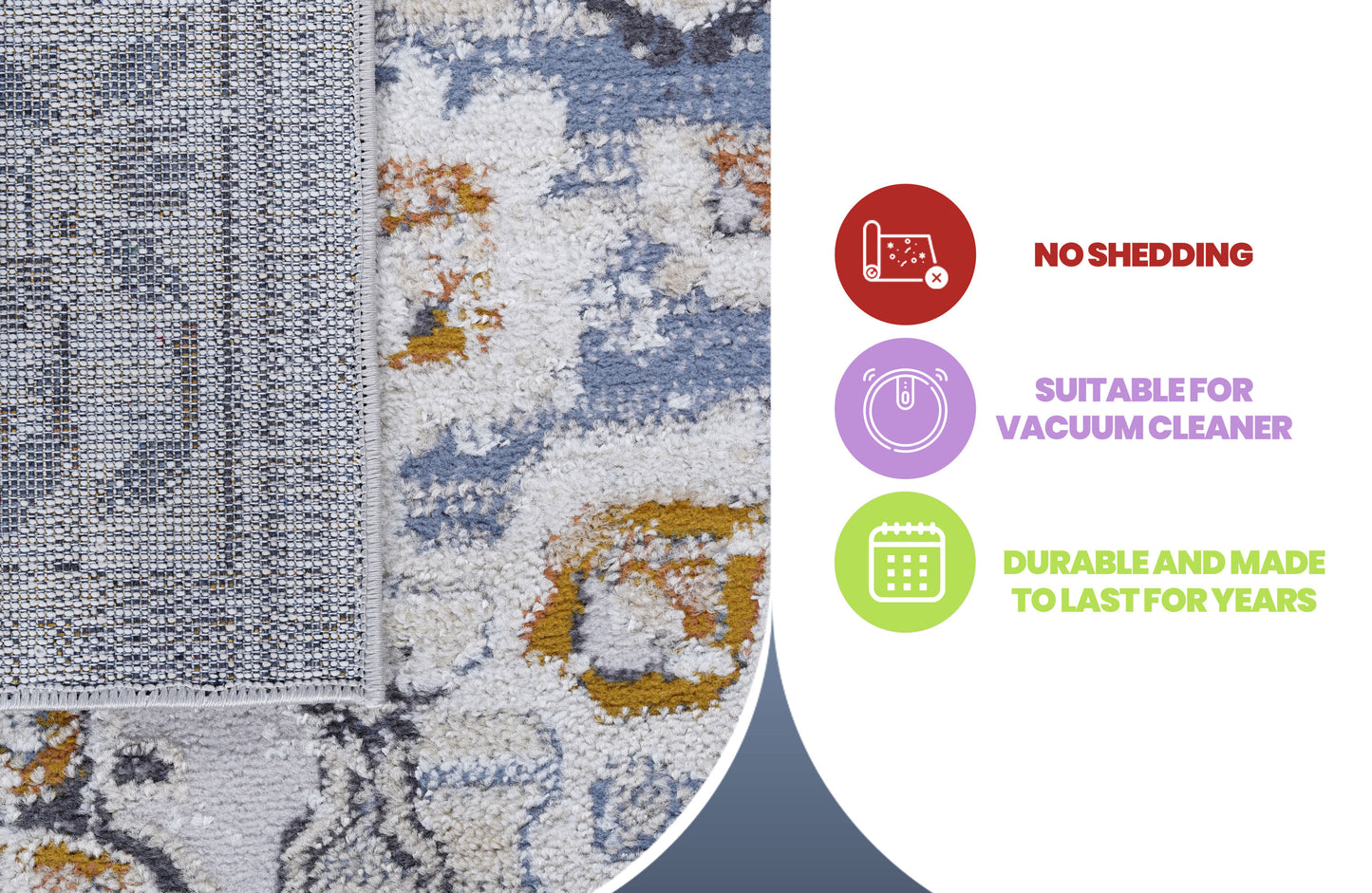 NAAR PAYAS Collection 5X7 Cream/Gold /Medallion Non-Shedding Living Room Bedroom Dining Home Office Stylish and Stain Resistant Area Rug