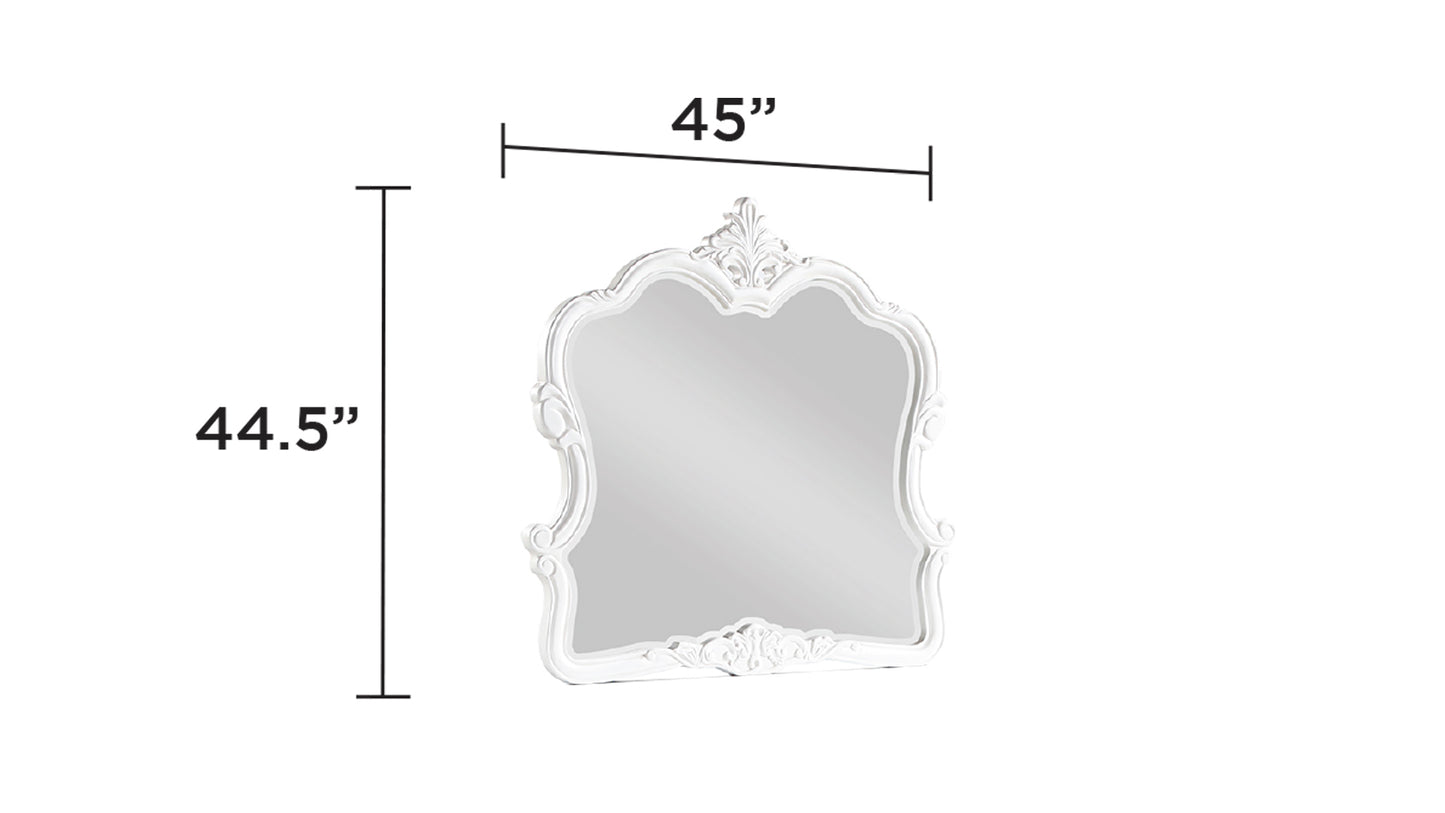 Opulence Modern Style 4 Pc Queen Bedroom Set Made with Wood in Pearl White