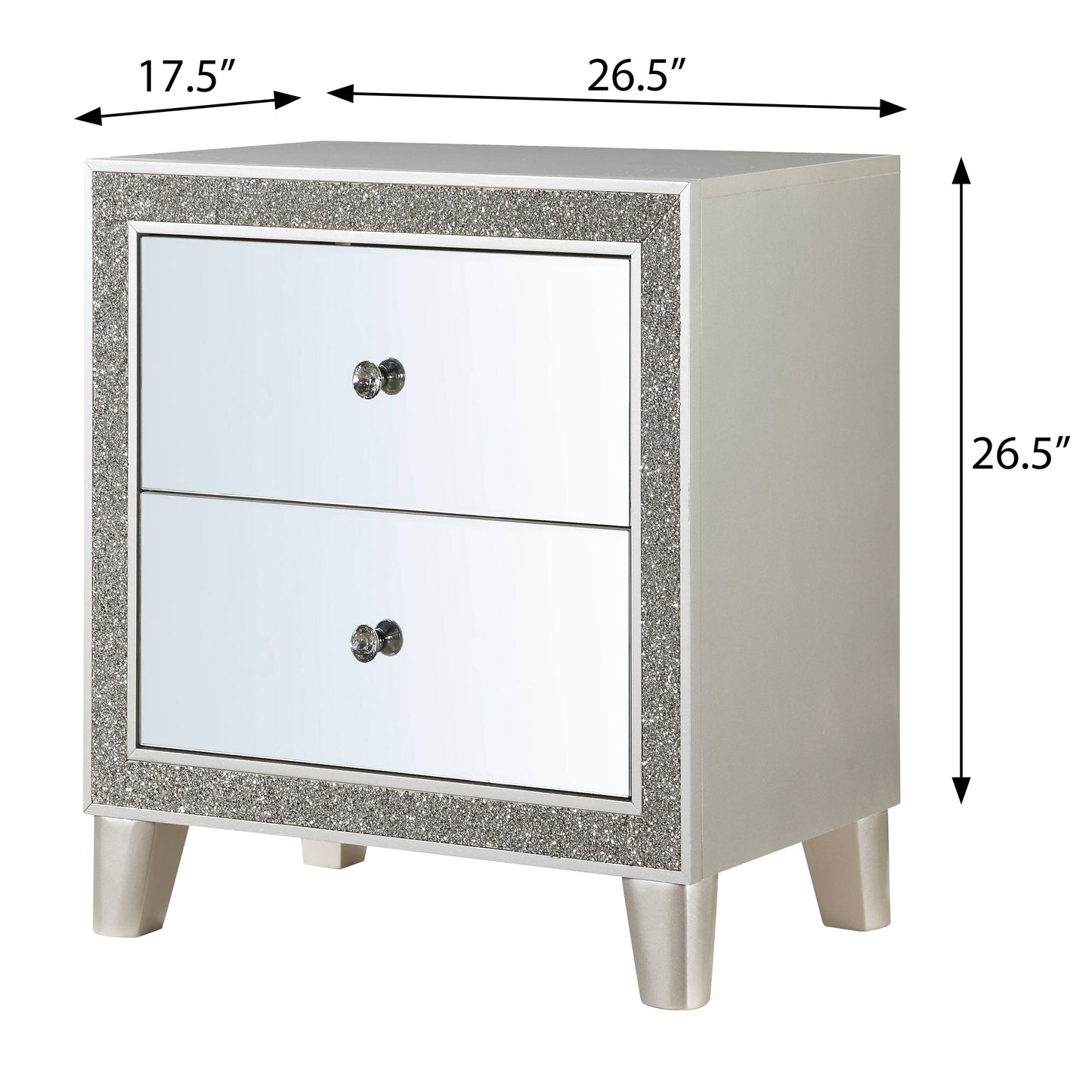 Champagne 2-Drawer Nightstand