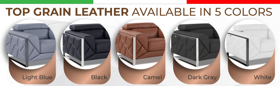 Global United Top Grain Italian Leather Sofa