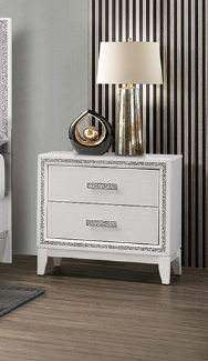 ALMERA GLITTER WHITE NIGHTSTAND