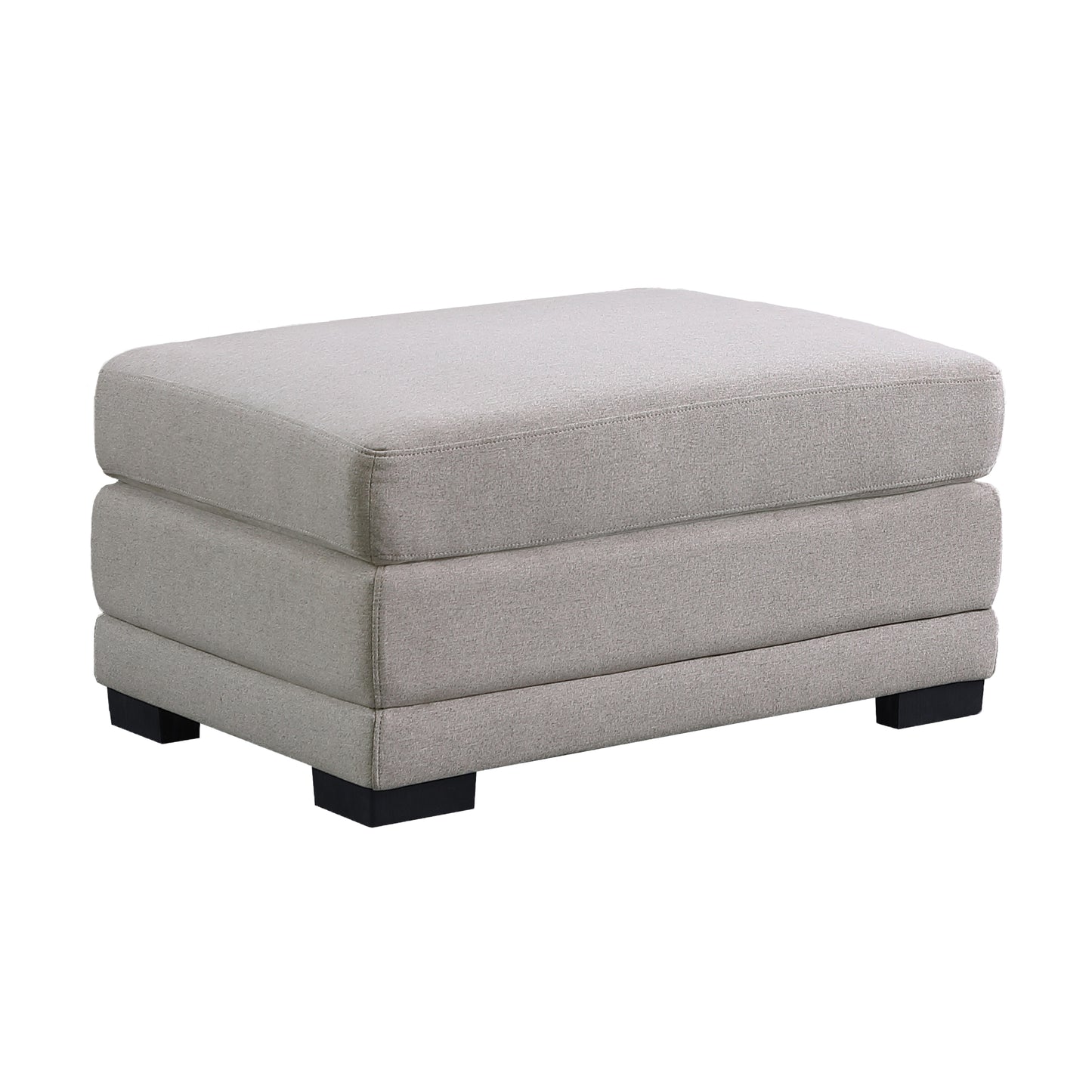 Kristin 121.5" Light Gray Linen Fabric Reversible Sectional Sofa with 2 Ottomans