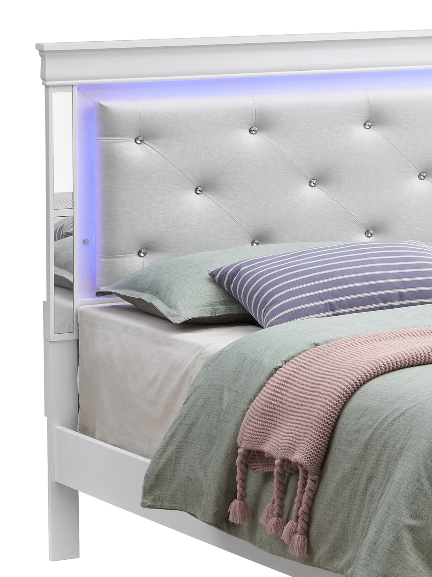 Elegant Silver Champagne King Size Bed
