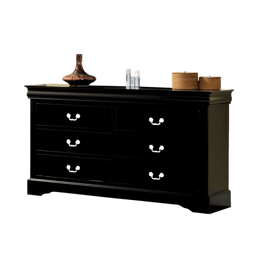 Louis Philippe III Black Finish Dresser