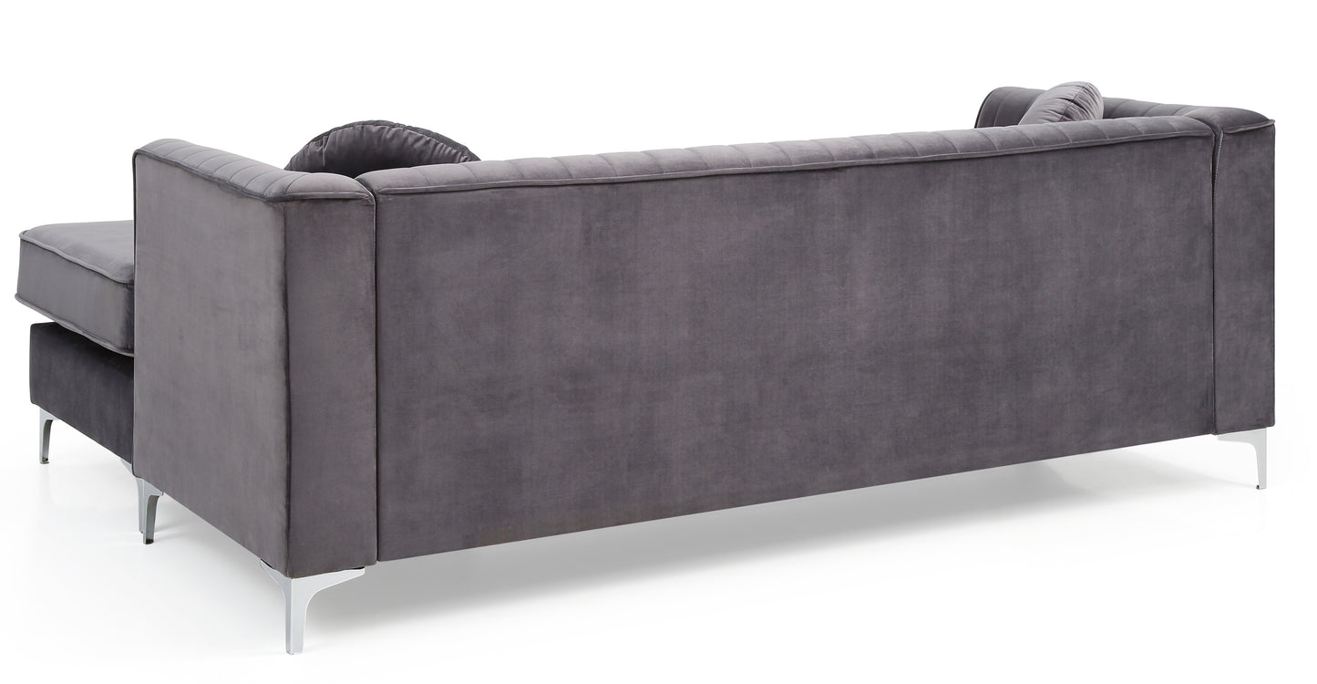 Glory Furniture Delray G790B-SC Sofa Chaise ( 3 Boxes) , GRAY