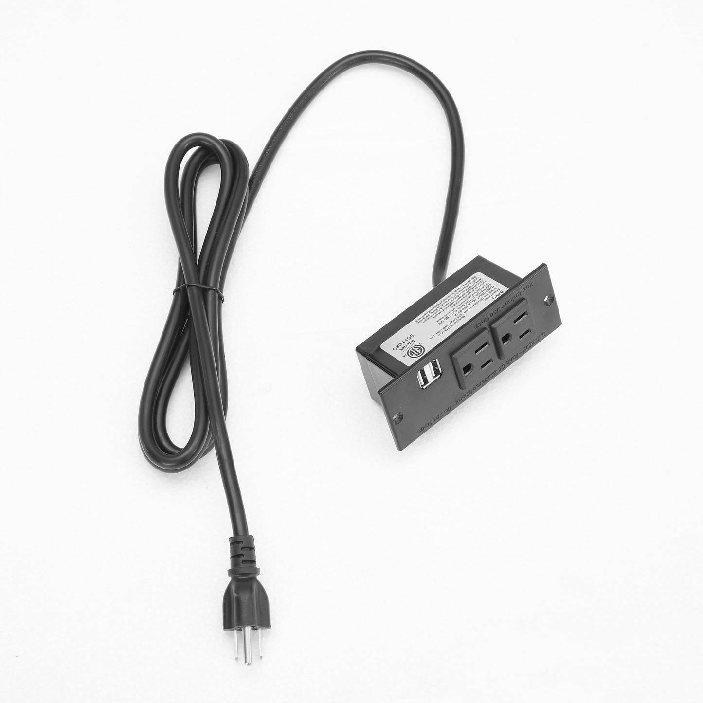 Open Space and 2 Drawers Dresser Nightstand with Charging Station, Farmhouse End Table with USB Ports and Outlets, Fluted Pilasters Design Side Table with Solid Wood Legs for Bedroom