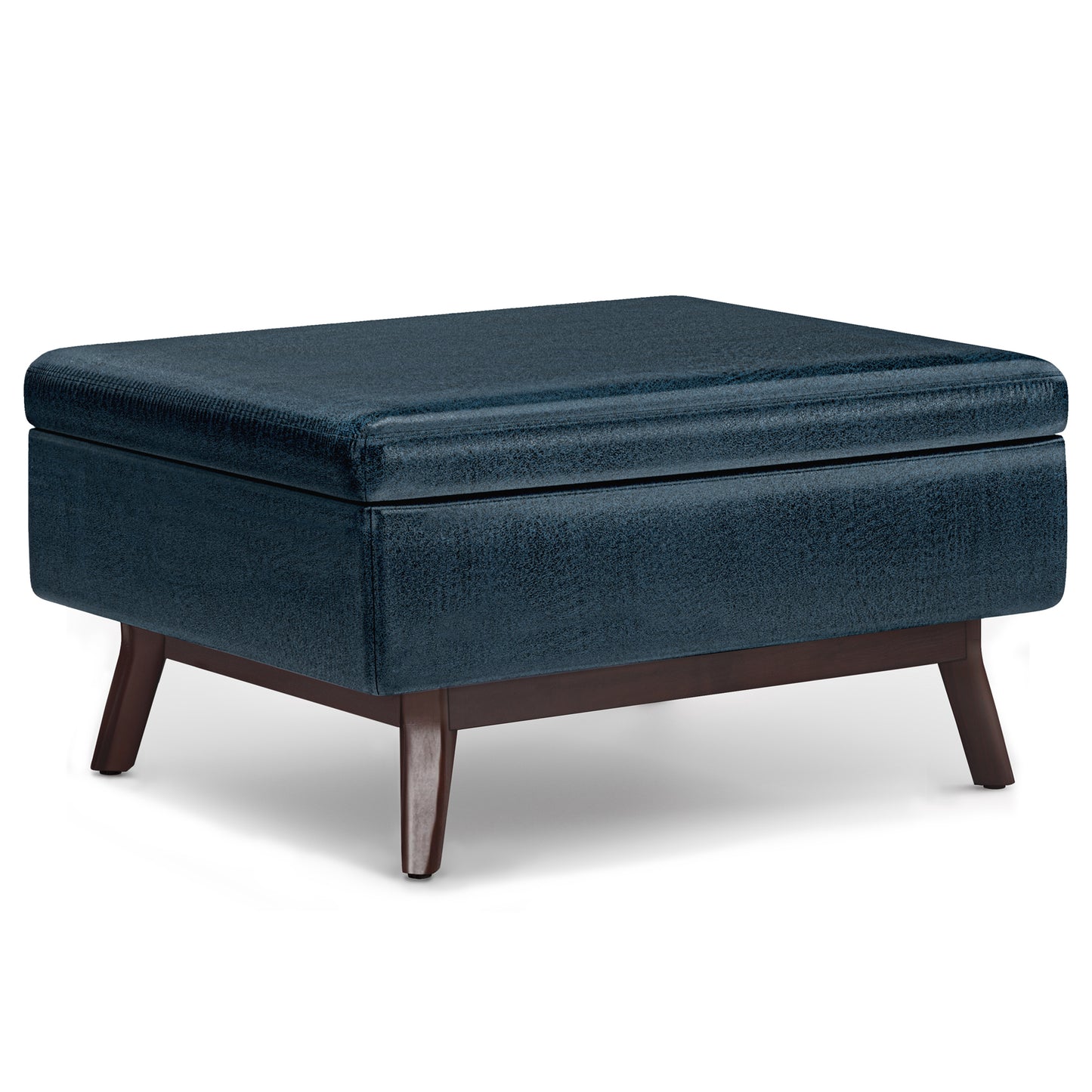 Owen - Coffee Table Storage Ottoman - Distressed Dark Blue