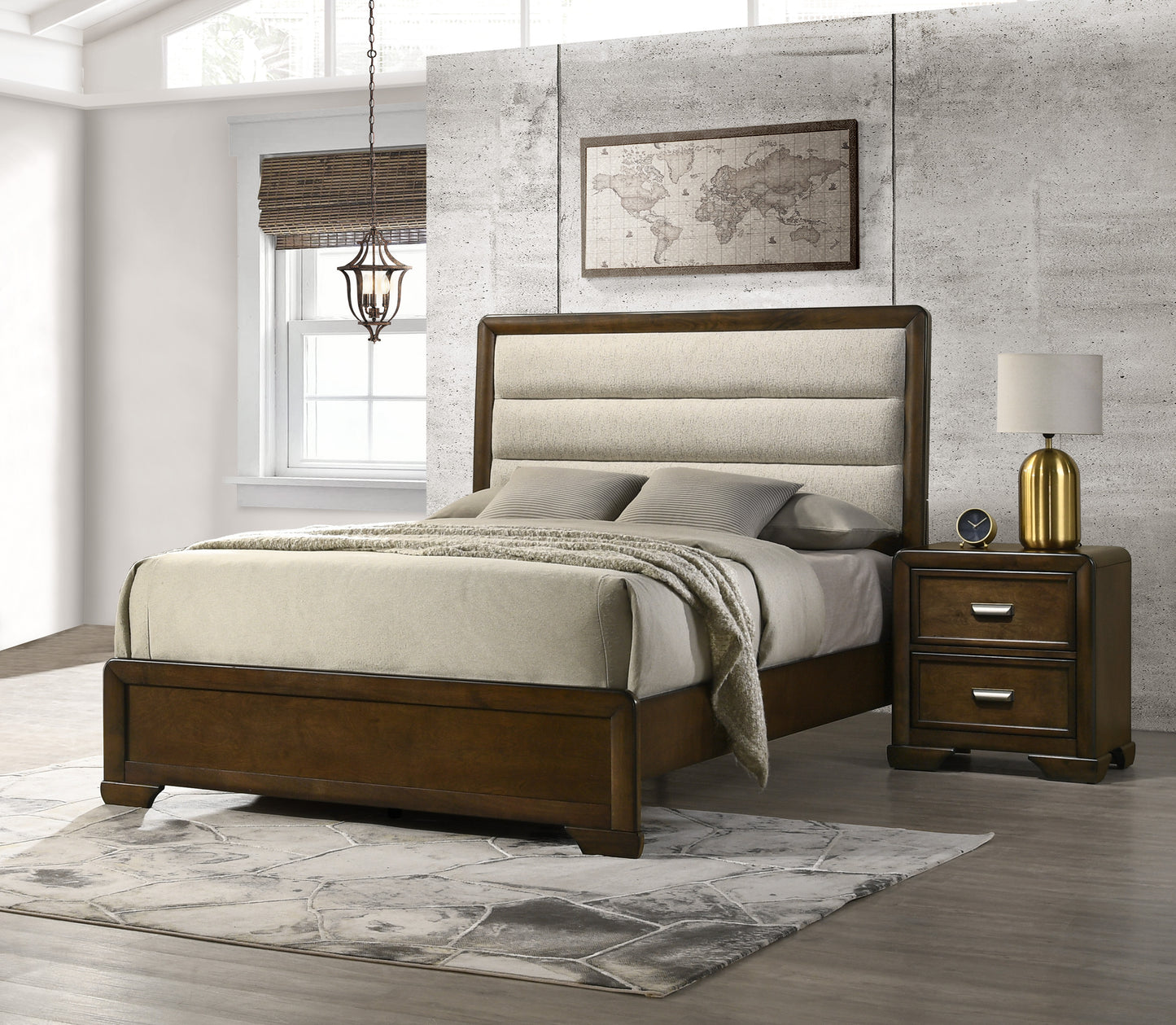 Contemporary Style 1pc 2-Drawer Nightstand Dark Brown Finish Wooden Home Bedroom Furniture