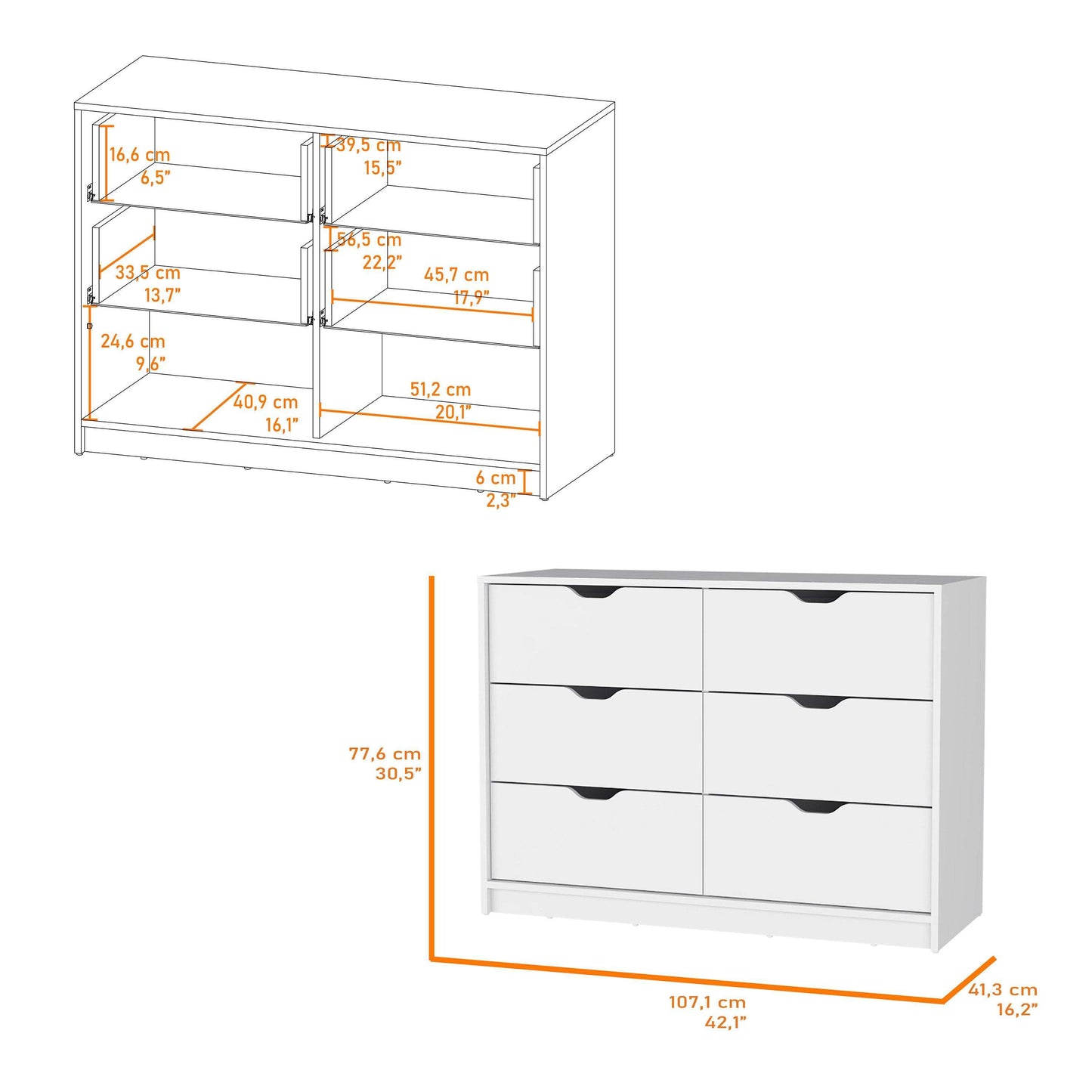 White 4-Drawer Dresser