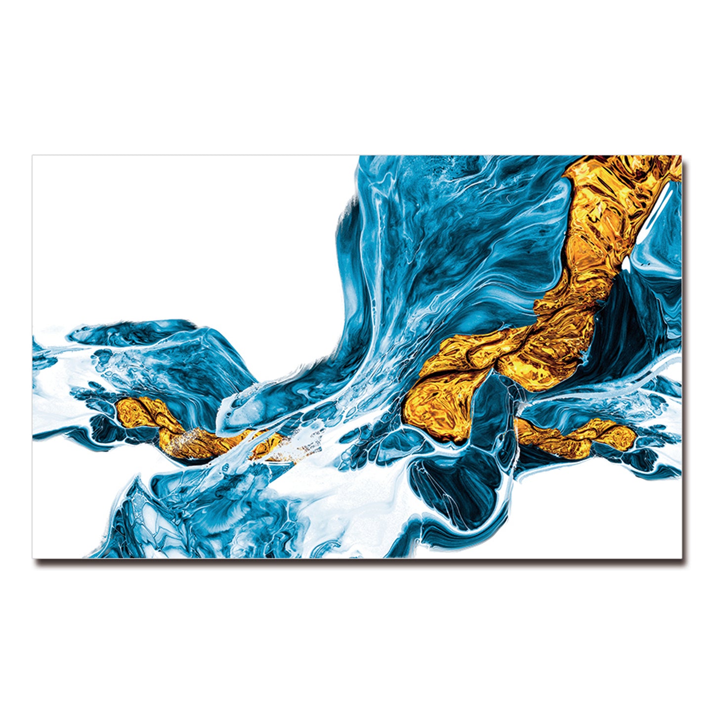 Oppidan Home 'Abstract Waterfall with Gold' Acrylic Wall Art (32'H x 48'W)