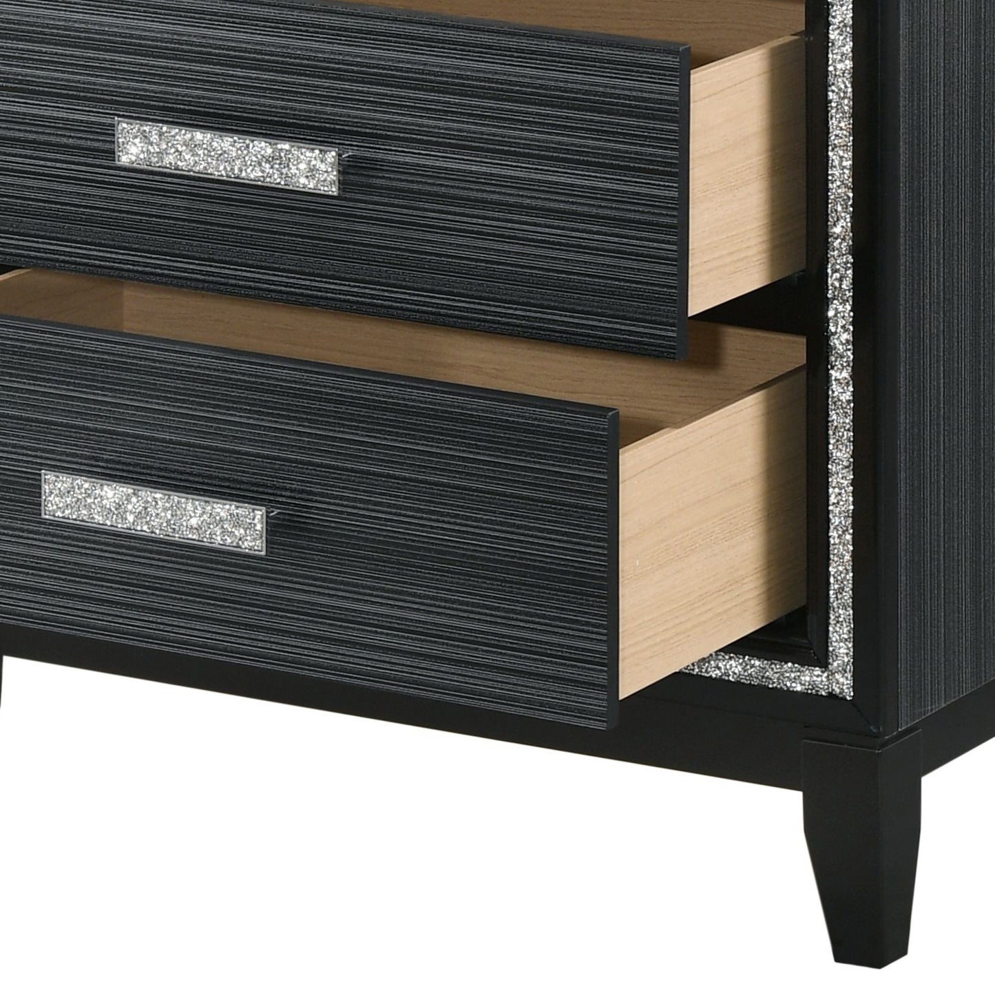 Haiden Weathered Black Finish Nightstand