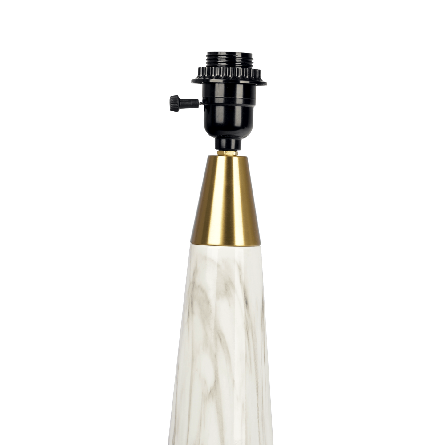 Enclave Hydro White Table Lamp with On/Off Switch Faux Marble Base Fabric Shade