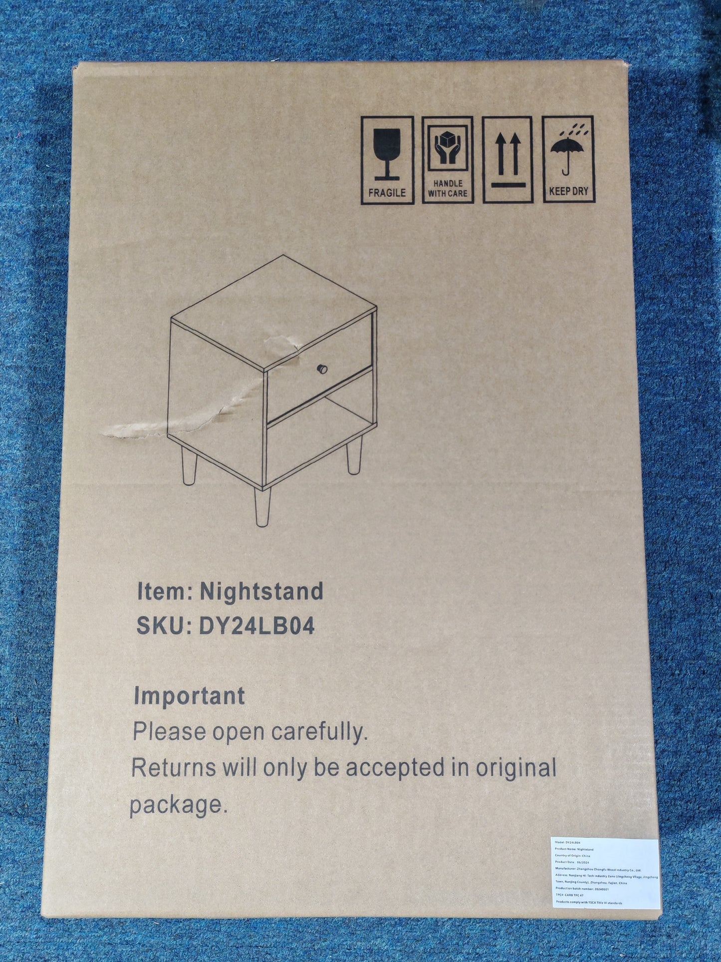 23.22''H Wooden Nightstand with One Drawer One Shelf for Kids, Adults, White