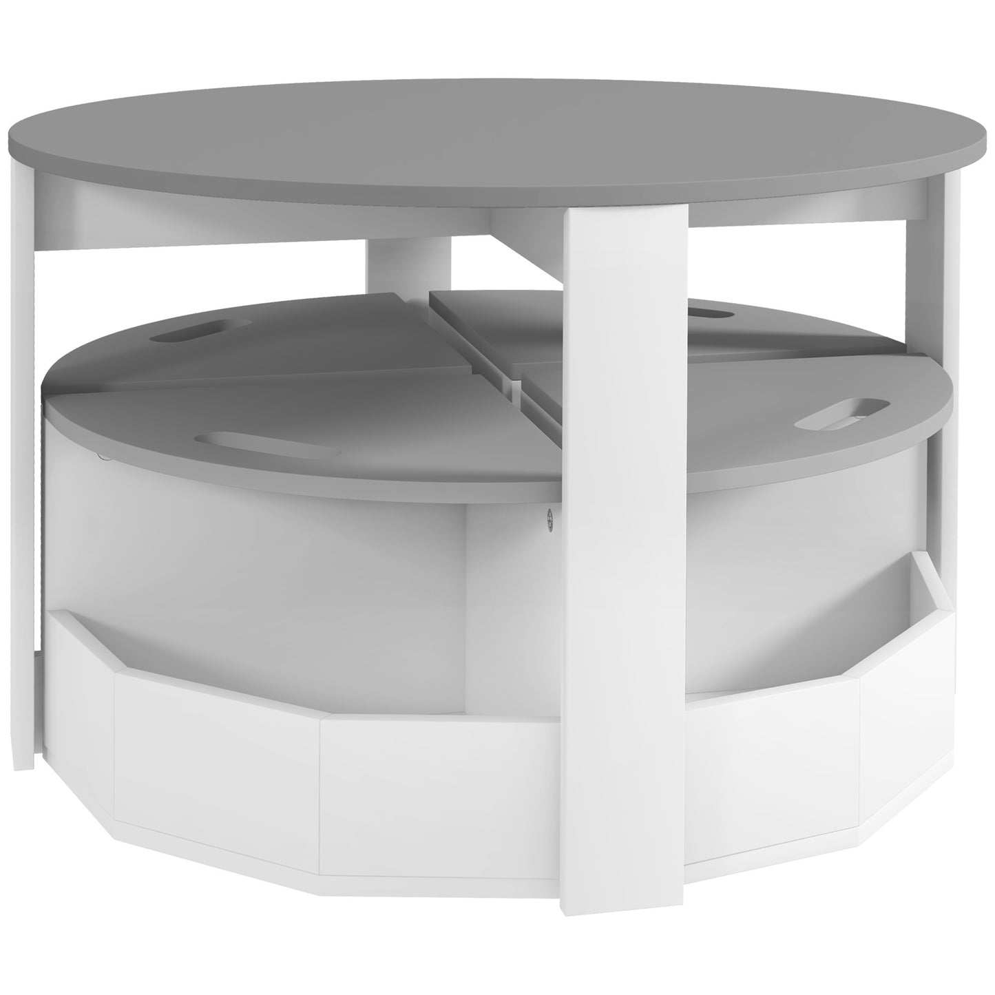 Qaba Kids Table and Chairs Set, 5 Piece Toddler Table and Chairs Set with Storage for Art, Craft, Drawing, Playroom, Classroom, Nursery, Gray