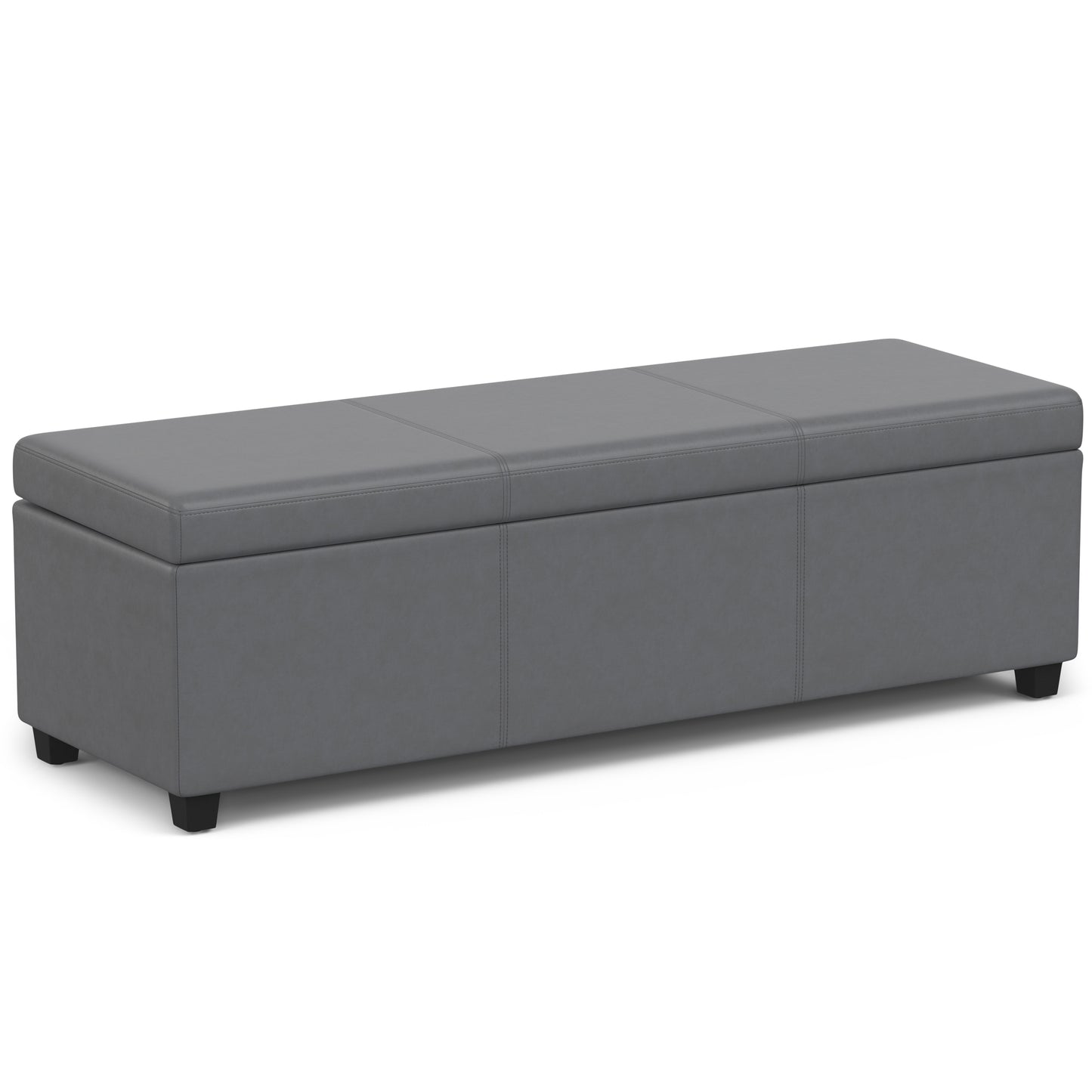 Avalon - Extra Large Storage Ottoman Bench - Stone Grey