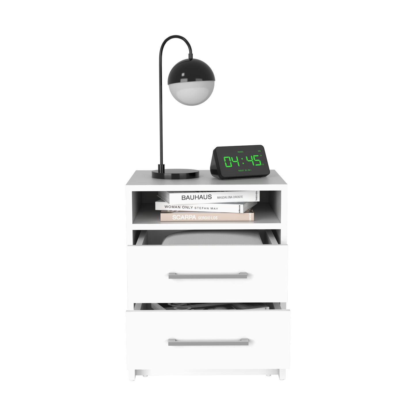 Greter 24" Two-Drawer Night Stand With open shelf