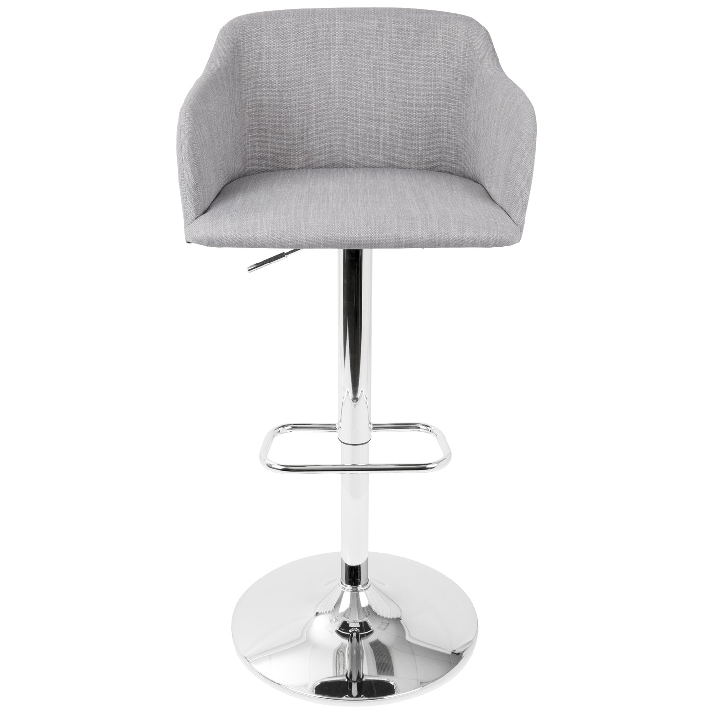 Daniella Contemporary Adjustable Barstool with Swivel in Light Grey by LumiSource