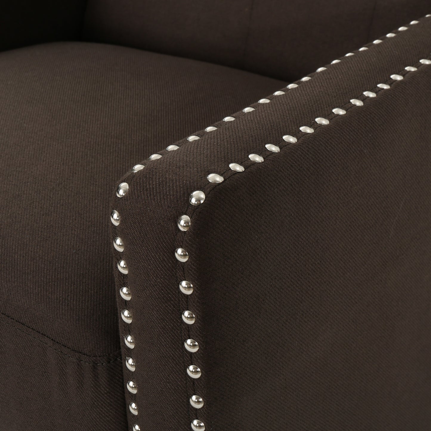 Classic Coffee Fabric Push Back Chair