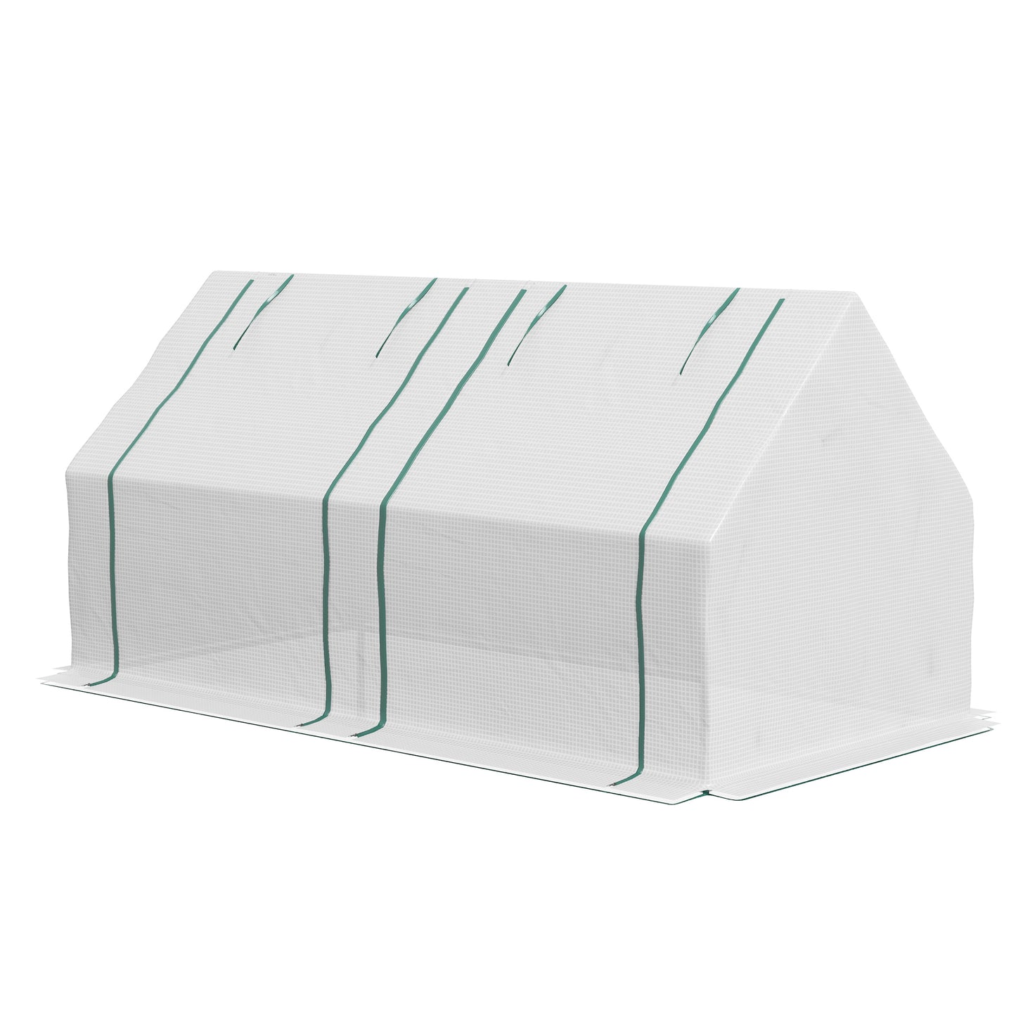 Outsunny 6' x 3' x 3' Portable Greenhouse, Garden Green House with 2 PE/Plastic Covers, Steel Frame and 2 Roll Up Windows, Clear