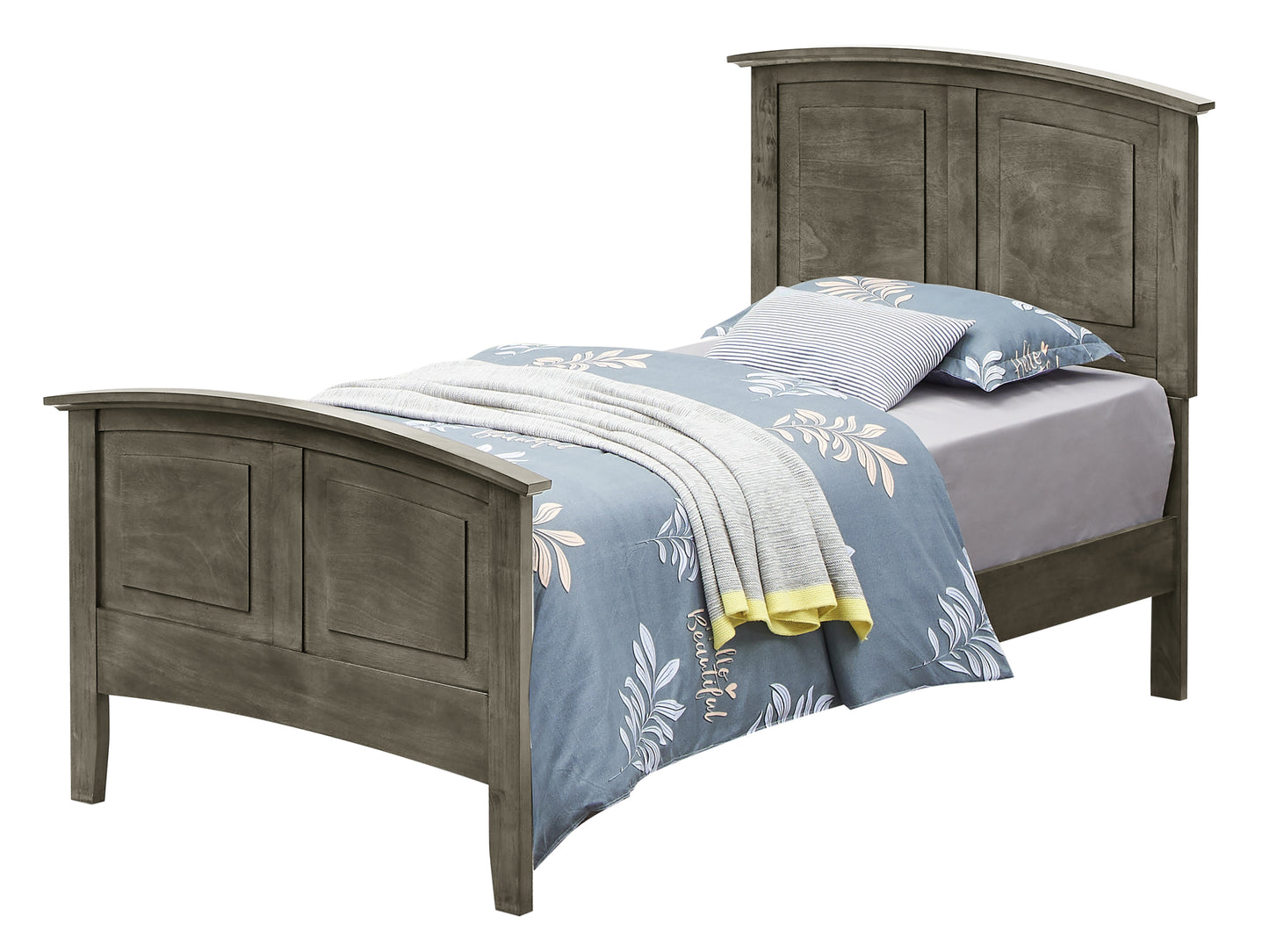 Comfortable Gray Twin Bed For Casual Spaces
