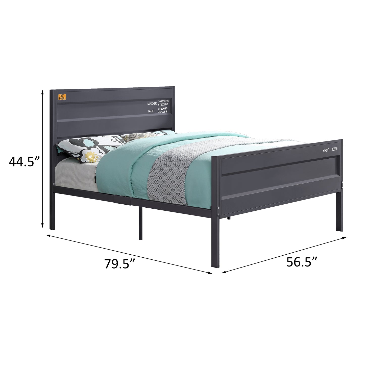 Gunmetal Full Platform Bed