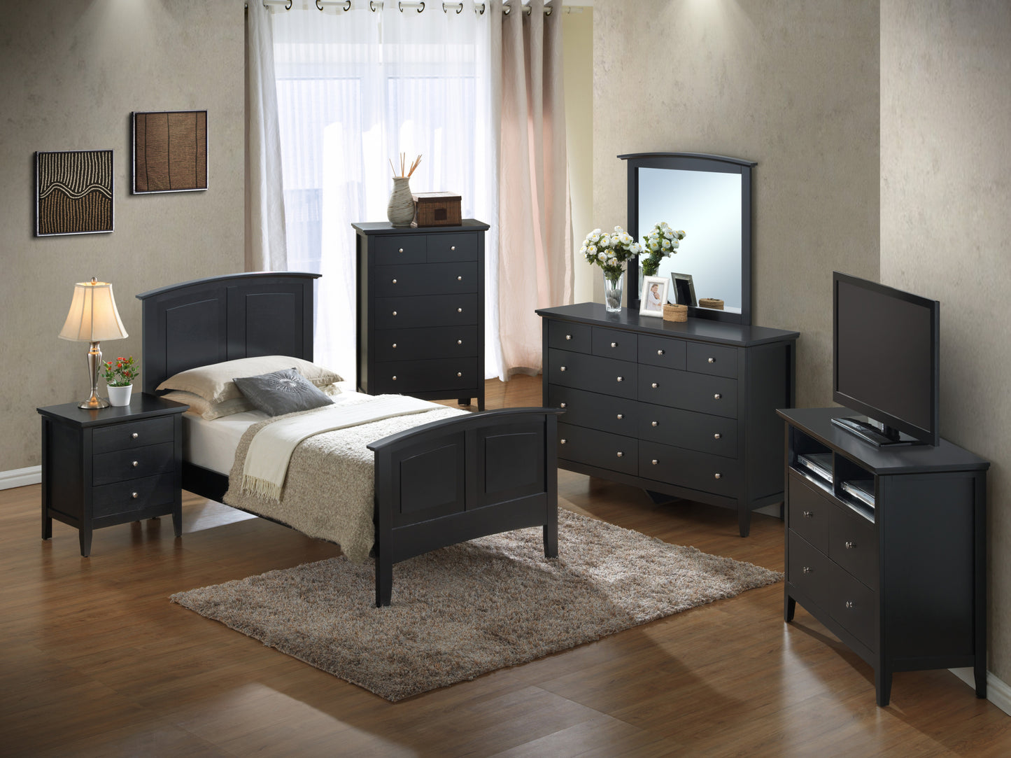 Stylish Black Twin Bed For Cozy Spaces