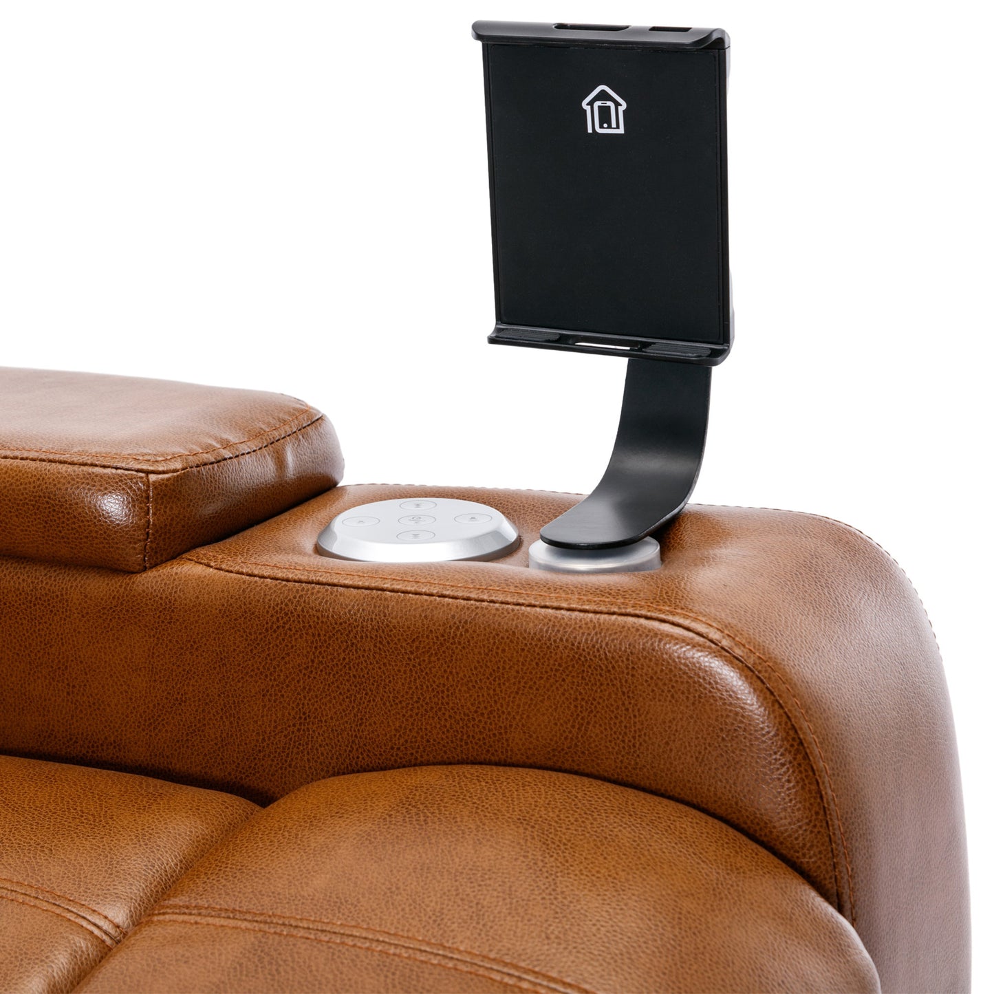 Power Motion Recliner Electric Power Recliner with USB Charging Port, Hidden Arm Storage, Convenient Cup Holder and Bluetooth Speaker, Light Brown(Old Sku:SG000800AAS)
